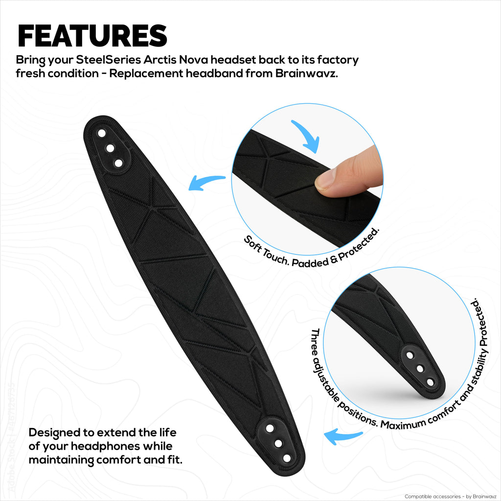 Replacement Headband for SteelSeries Arctis Nova 7P & 7X & More – Cotton-Rich Elastic Suspension Band with 3 Size Settings