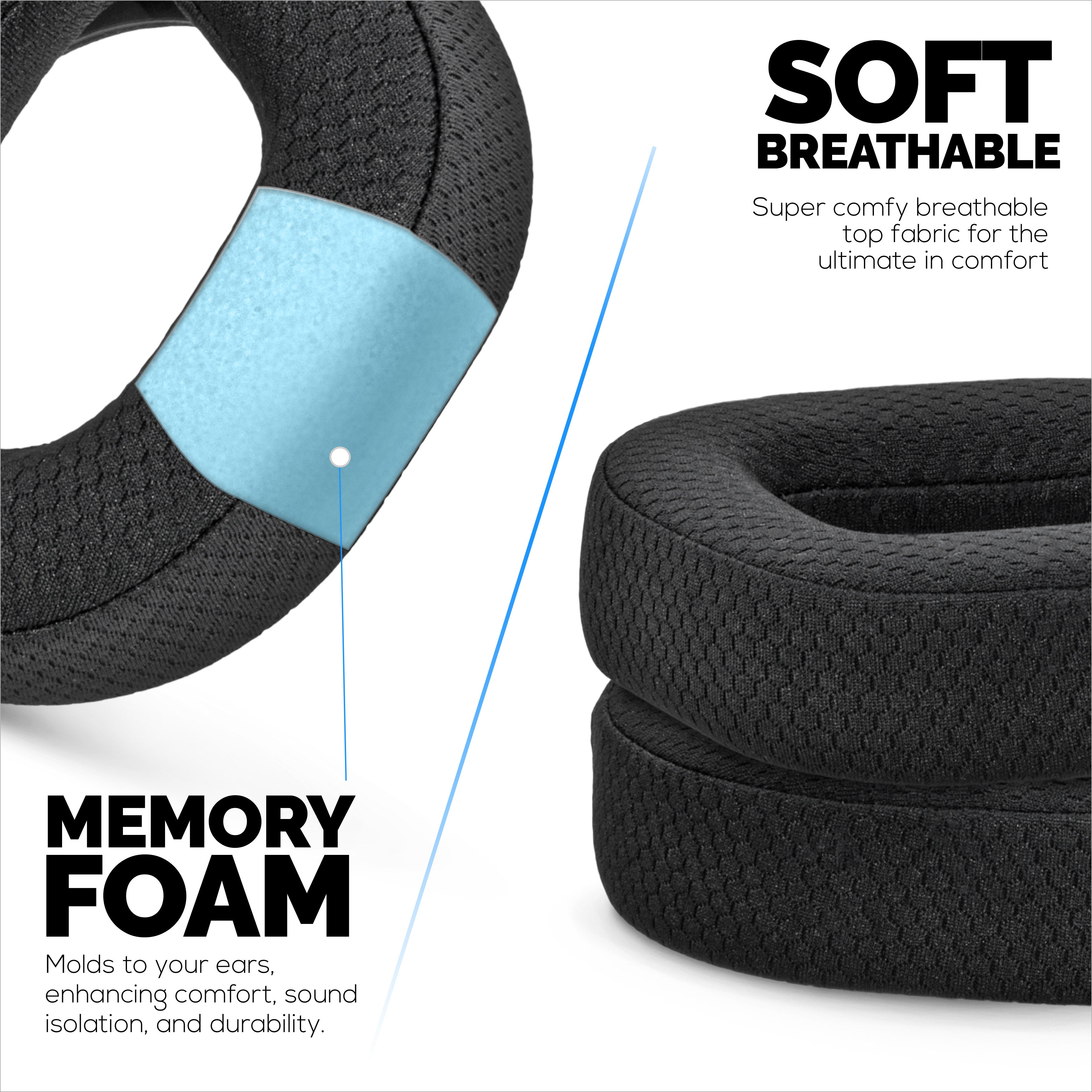 Mesh Fabric Earpads for TurtleBeach Stealth 700 Gen 2 & Stealth 700 Gen 2 MAX Wireless Headsets, Breathable Mesh Fabric & High-Grade Memory Foam