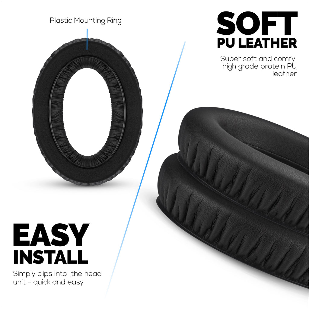 Replacement Earpads for Sennheiser HD600, HD650, HD660S, HD525, HD535, HD545, & Massdrop HD58X, HD6XX Headphones - Soft PU Protein Leather Cushions with Soft Foam