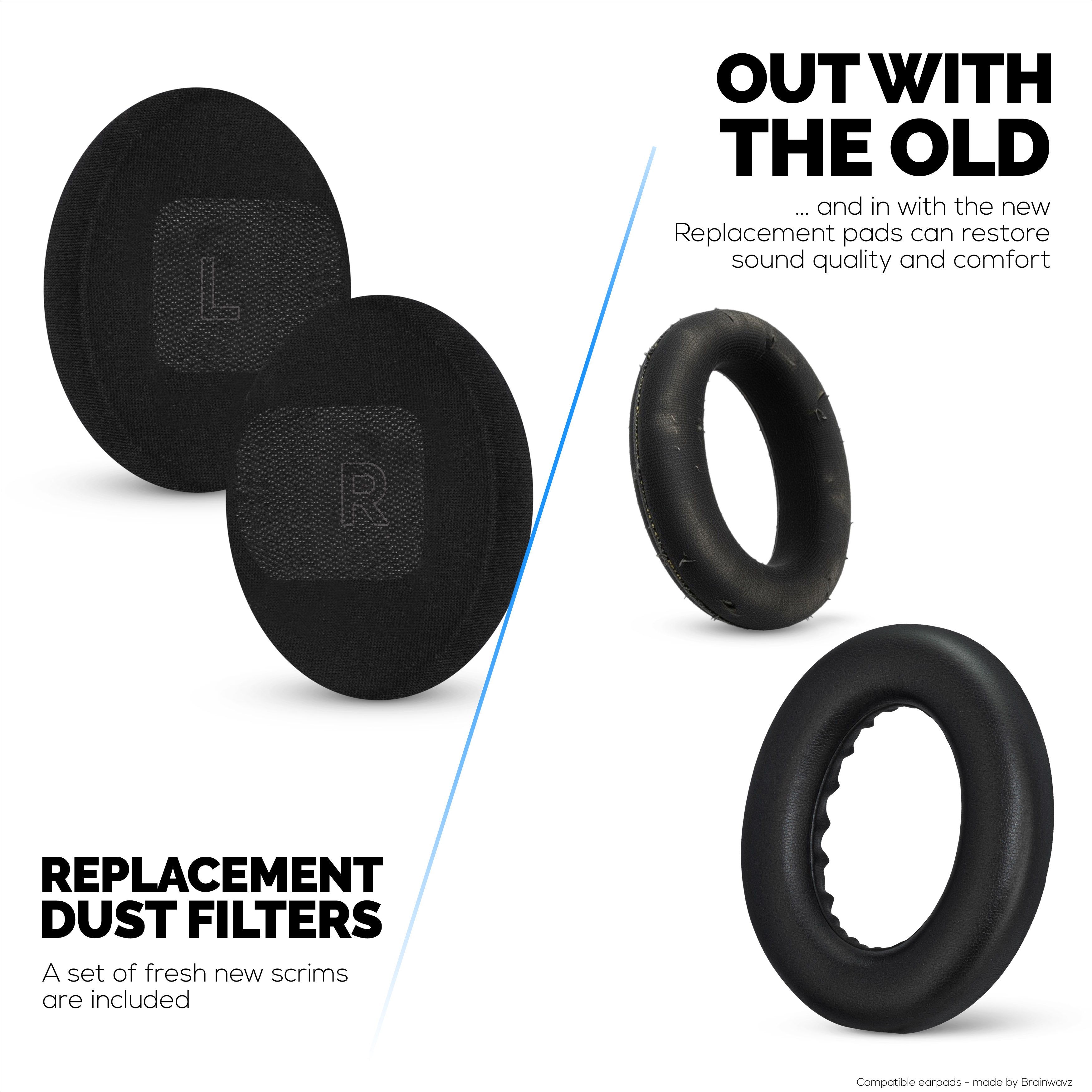 Replacement Earpads for BOSE QC Ultra Gen 1 & Gen 2 Wireless Headsets. High Grade Protein PU Leather with Soft Foam for Extra Comfort & Durability