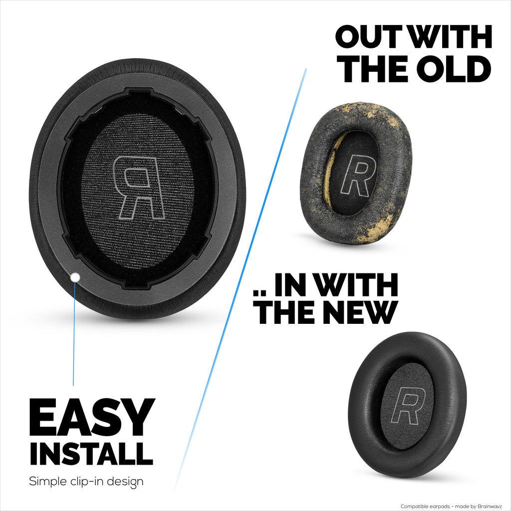 Replacement Earpads for HyperX Cloud Mix 2 Wireless Over-Ear Headphones. High Grade Protein PU Leather with Soft Foam for Extra Comfort & Durability