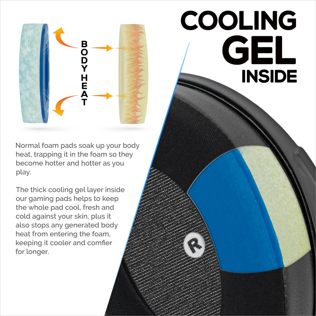 Hybrid Earpads for HyperX Cloud Orbit S, Audeze Penrose, Audeze Penrose X & Audeze Mobius Headsets, Cooling Gel, Super Soft Fabric & Thicker Memory Foam