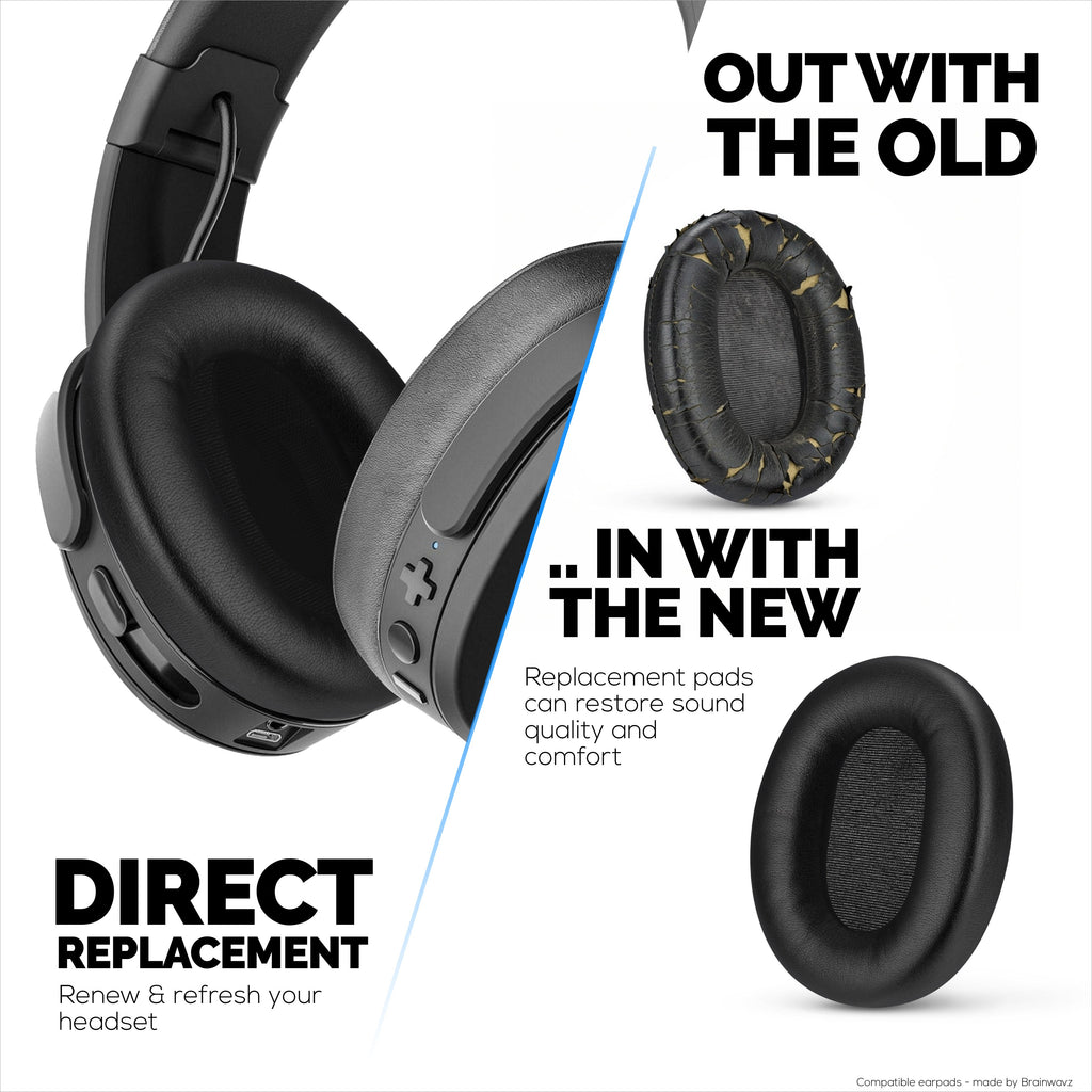 Replacement Earpads for Skullcandy Crusher ANC 2 Headsets. Soft PU Leather with High Grade Memory Foam for Extra Comfort & Durability