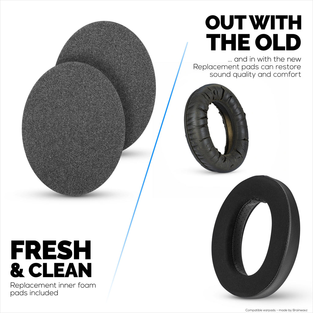 Hybrid Earpads for Sennheiser HD600, HD650, HD660S, HD525, HD535, HD545, & Massdrop HD58X, HD6XX Headphones - Cooling Gel Gaming Cushions with Super Soft Fabric & Thick Foam