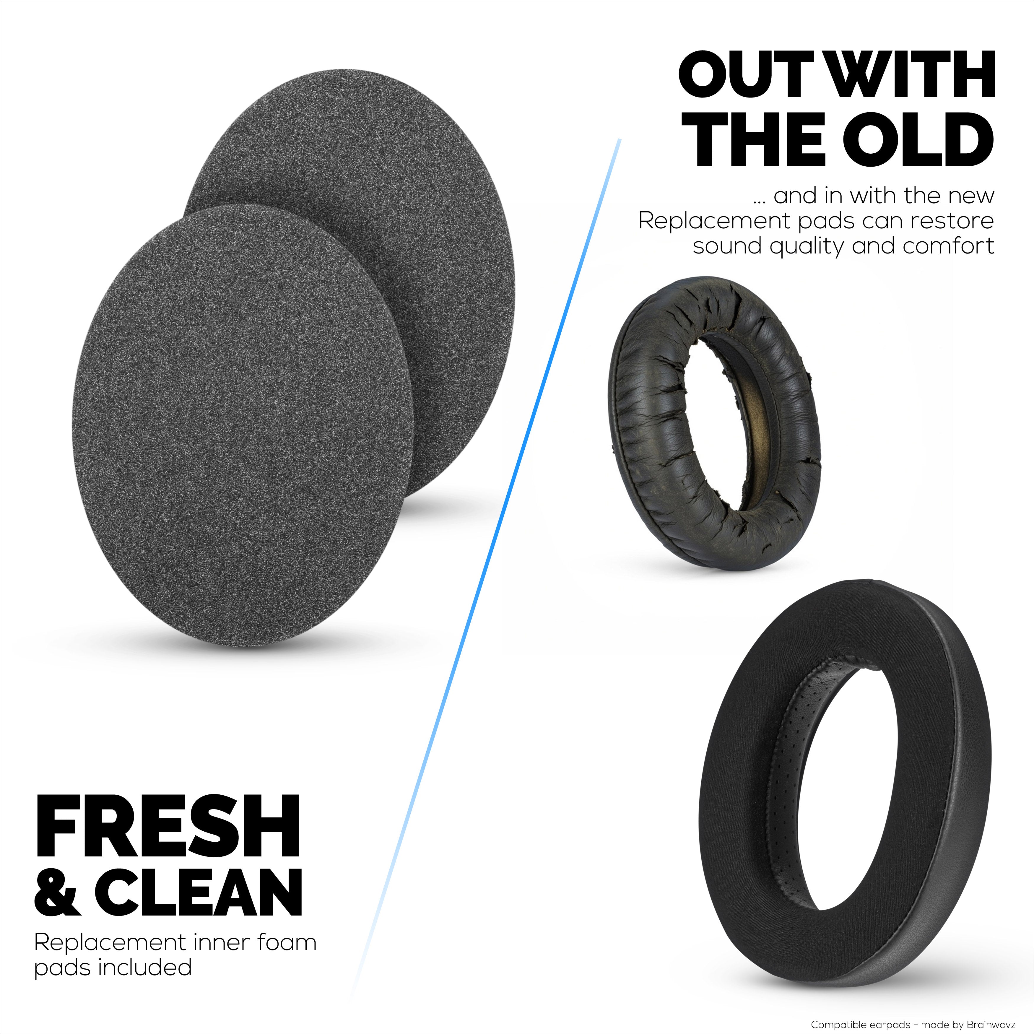 Hybrid Earpads for Sennheiser HD600, HD650, HD660S, HD525, HD535, HD545, & Massdrop HD58X, HD6XX Headphones - Cooling Gel Gaming Cushions with Super Soft Fabric & Thick Foam