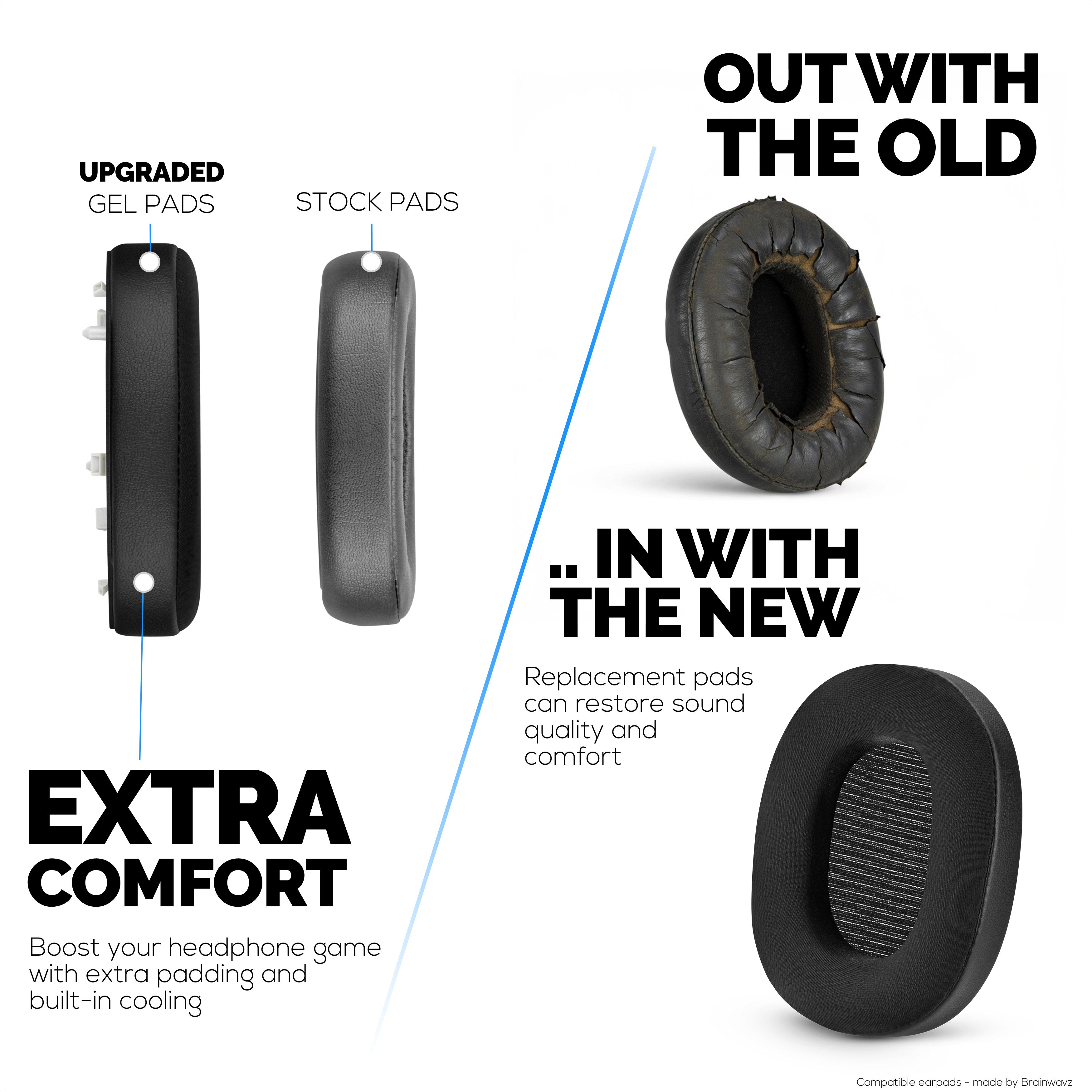 Hybrid Earpads for Sony WH-1000XM6 Headphones - Cooling Gel Gaming Cushions with Super Soft Fabric & Thick Memory Foam