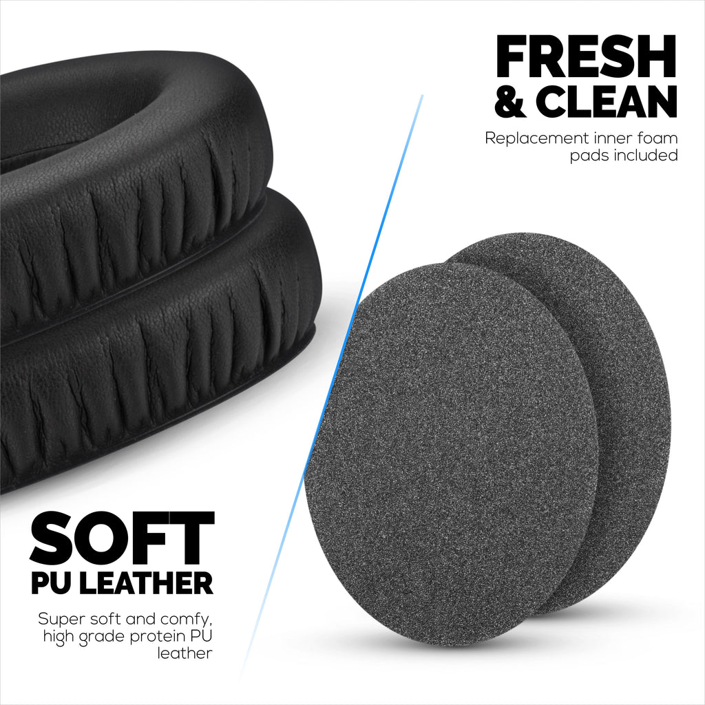 Replacement Earpads for Sennheiser HD600, HD650, HD660S, HD525, HD535, HD545, & Massdrop HD58X, HD6XX Headphones - Soft PU Protein Leather Cushions with Soft Foam