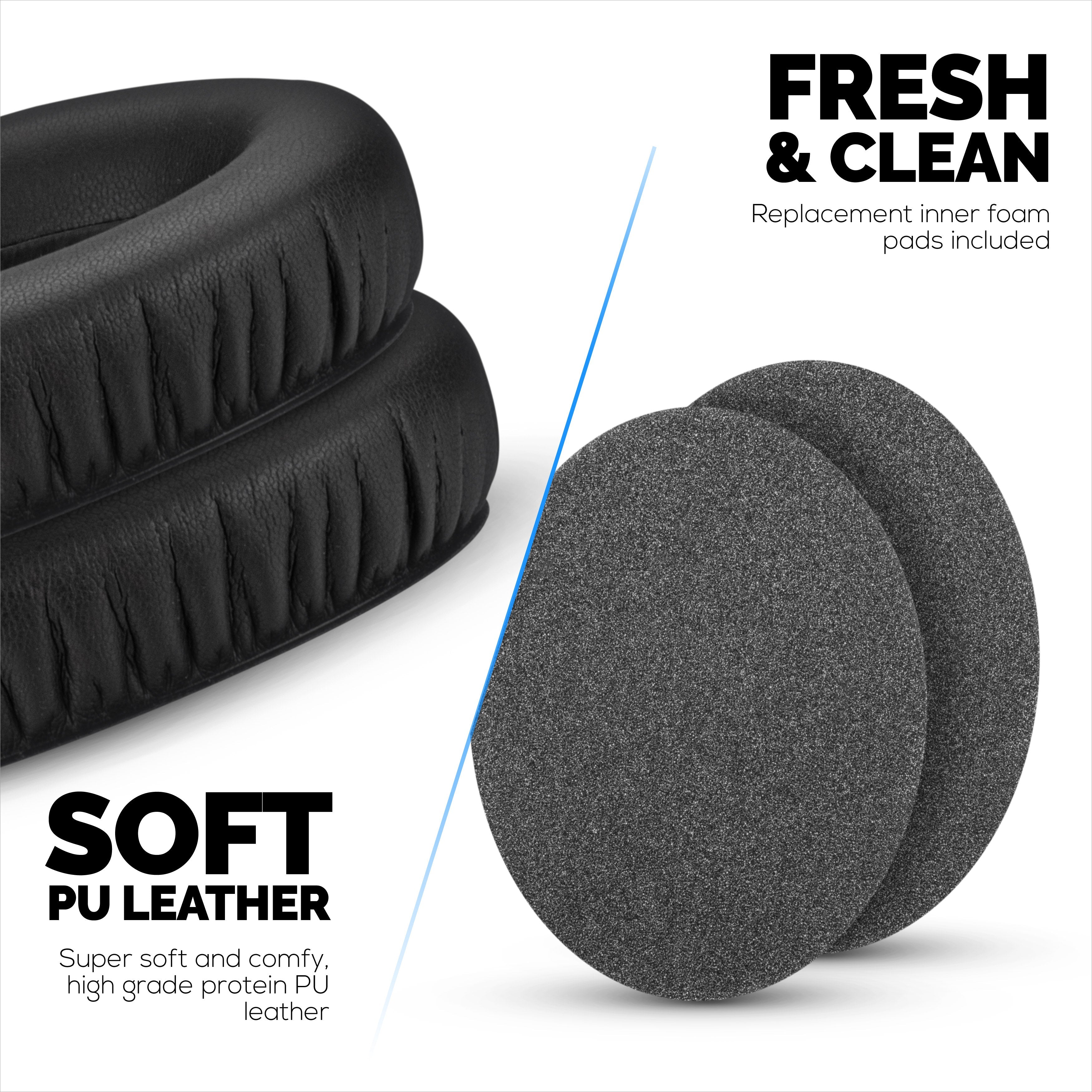 Replacement Earpads for Sennheiser HD600, HD650, HD660S, HD525, HD535, HD545, & Massdrop HD58X, HD6XX Headphones - Soft PU Protein Leather Cushions with Soft Foam