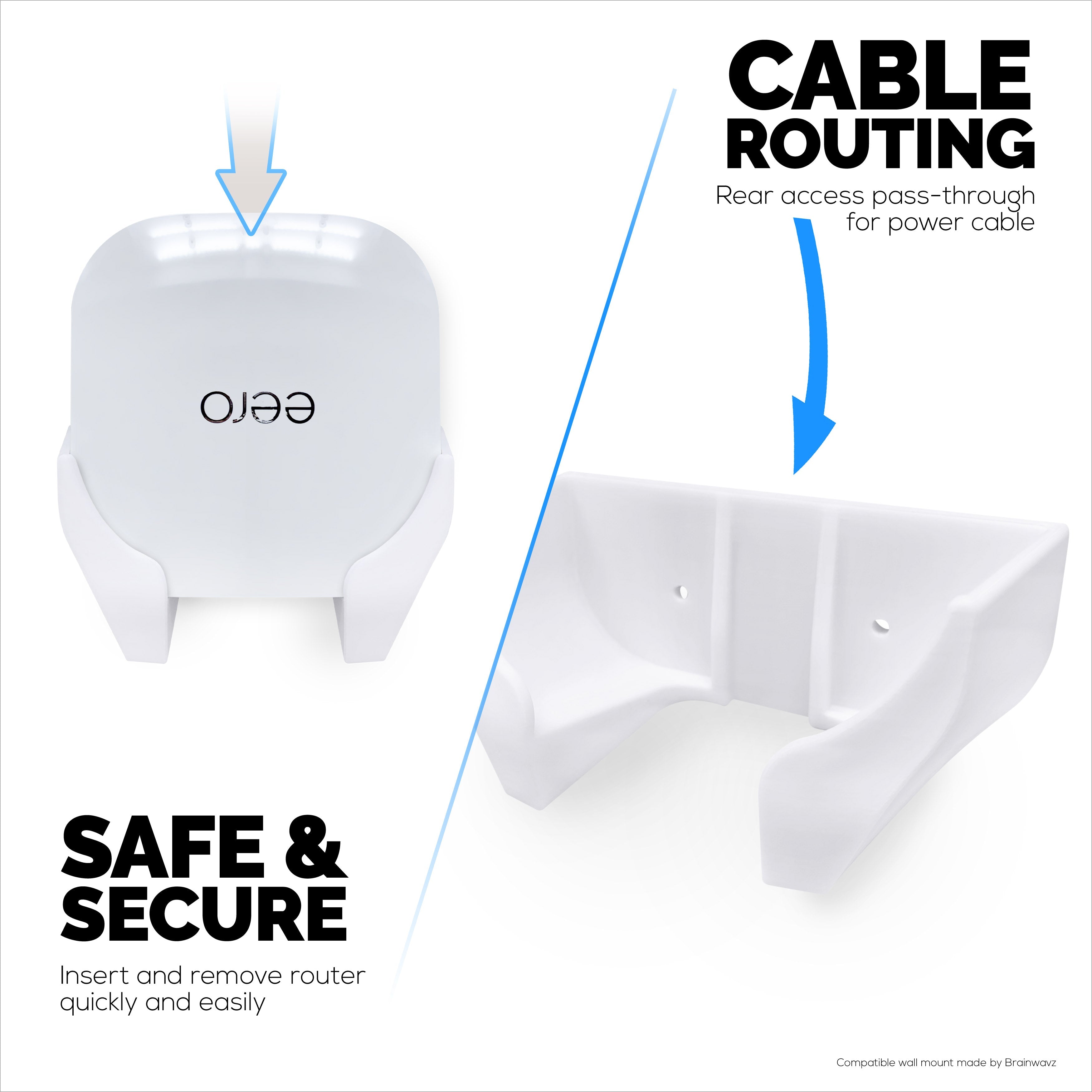 Screwless Wall Mount for EERO 7 WiFi Router, Easy To Install Holder, Adhesive & Screw In
