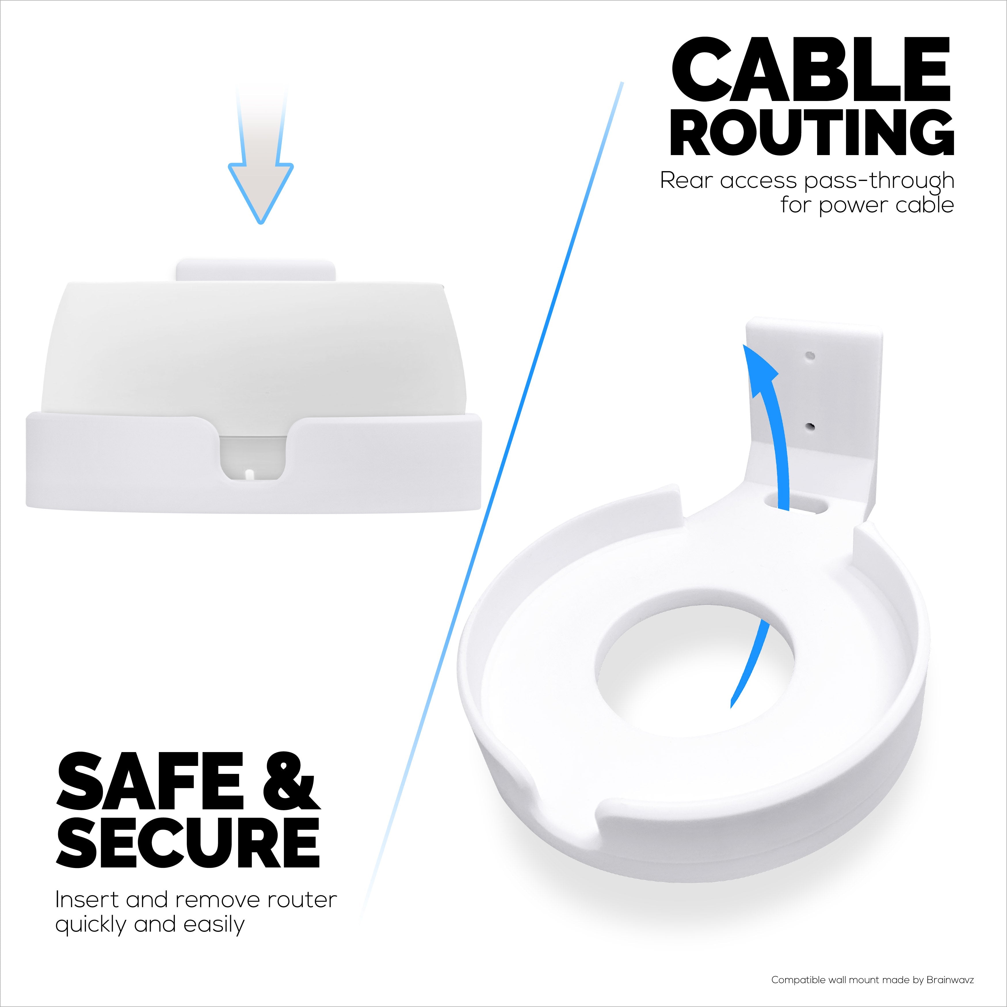 Screwless Wall Mount for TP-Link Deco BE25 Router, Easy To Install Holder, Adhesive & Screw In
