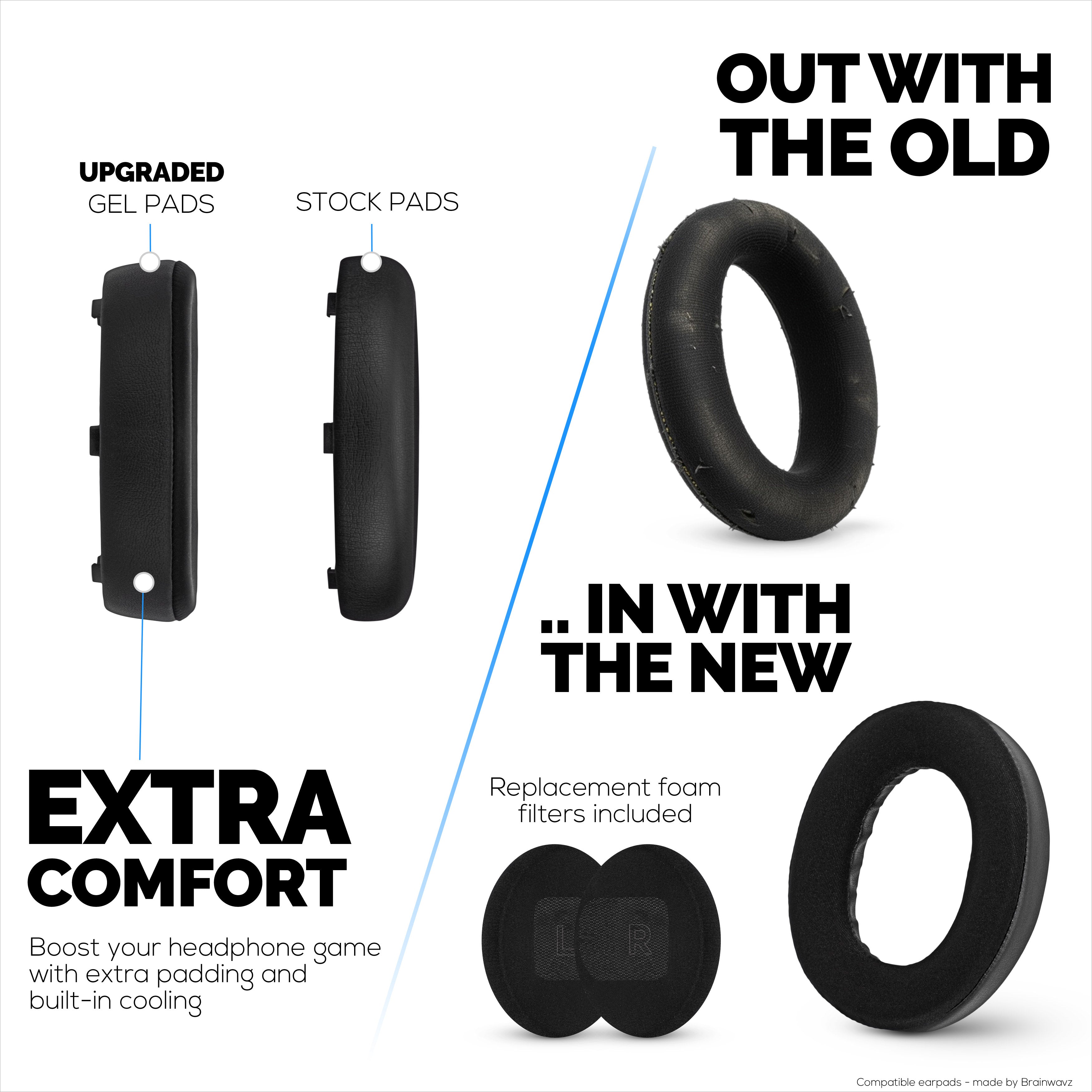 Hybrid Earpads for BOSE QC Ultra Gen 1 & Gen 2 Wireless Headsets. Cooling Gel Gaming Cushions with Super Soft Fabric & Thick Memory Foam