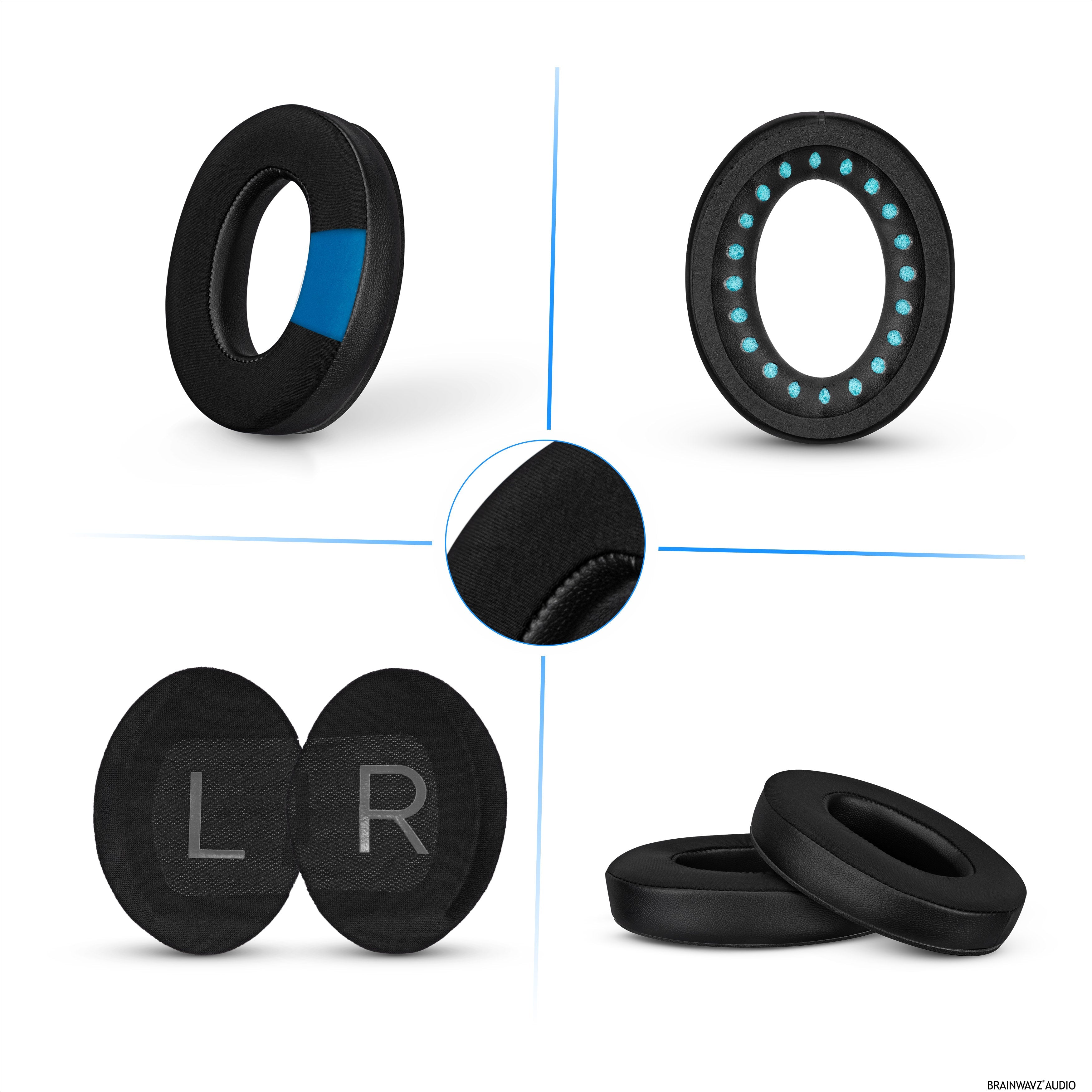 Hybrid Replacement Earpads for Bose QuietComfort 45 (QC45) Wireless Headphones, Soft Gel, Breathable Fabric w/ PU Leather & Memory Foam, Extra Comfort
