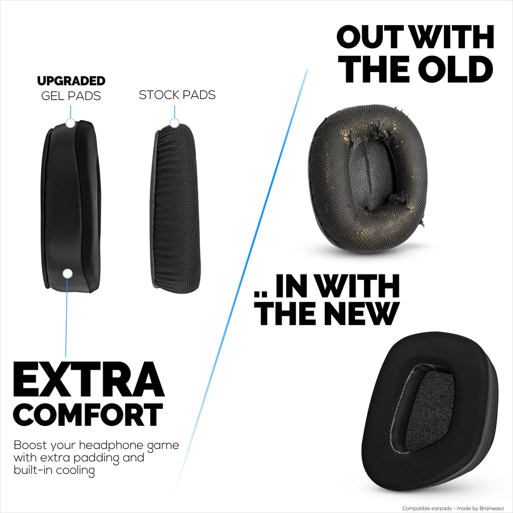 Hybrid Earpads for Corsair Void RGB Elite Wireless, RGB Elite USB, Elite Surround Headsets, Cooling Gel, Super Soft Fabric & Thicker Memory Foam