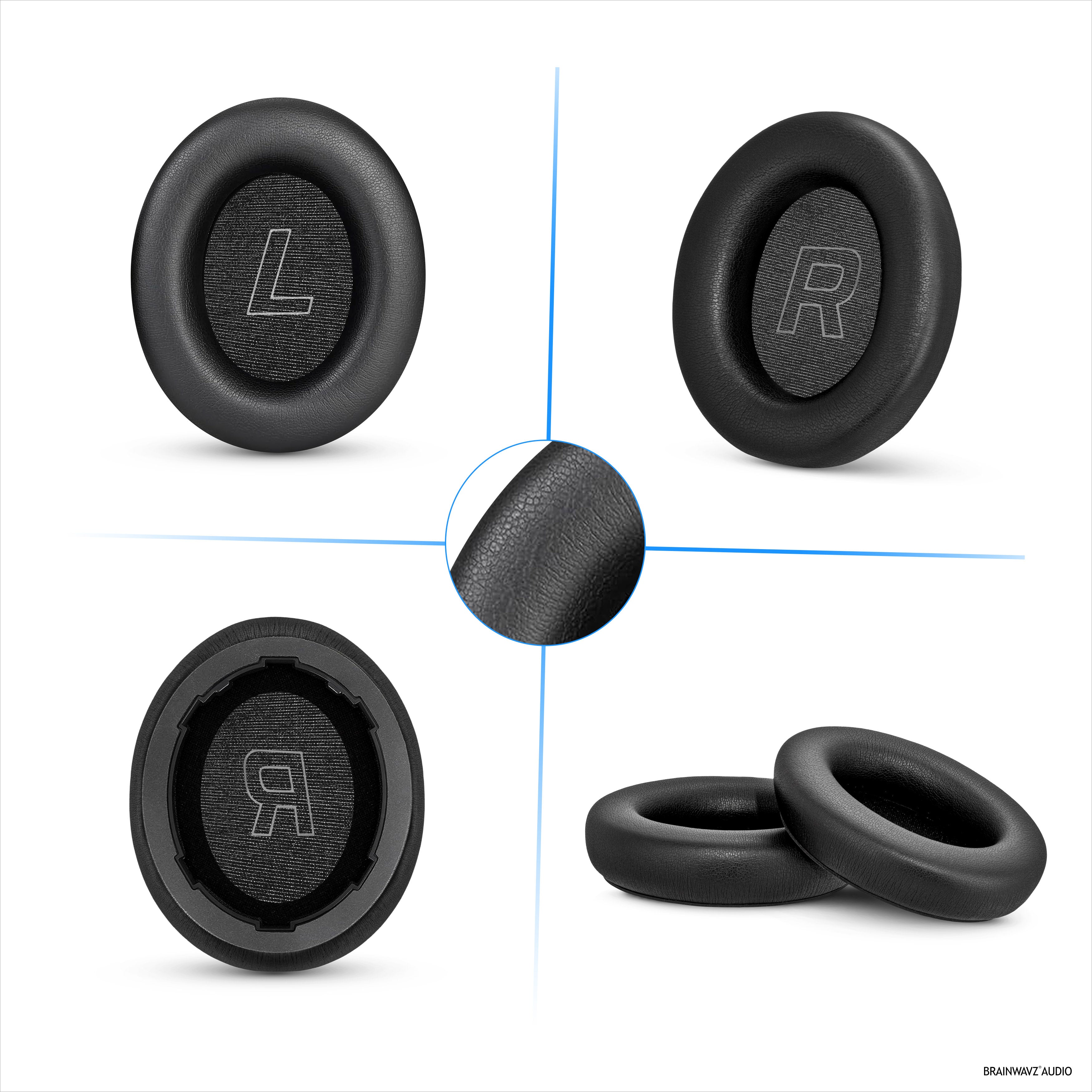 Replacement Earpads for HyperX Cloud Mix 2 Wireless Over-Ear Headphones. High Grade Protein PU Leather with Soft Foam for Extra Comfort & Durability