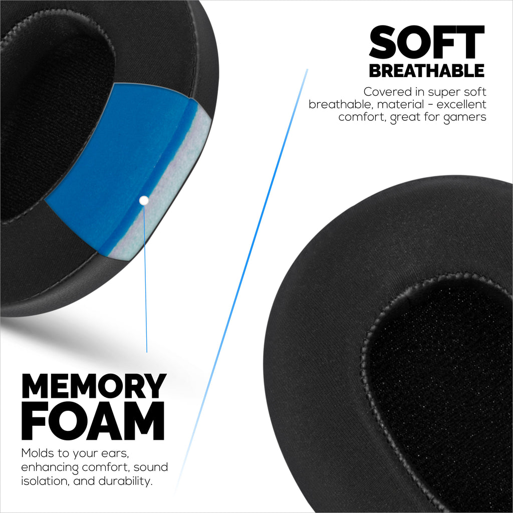 Hybrid Earpads for Skullcandy Crusher Wireless, Hesh 3/ANC/EVO, Venue ANC & More. Cooling Gel Gaming Cushions with Super Soft Fabric & Thick Memory Foam