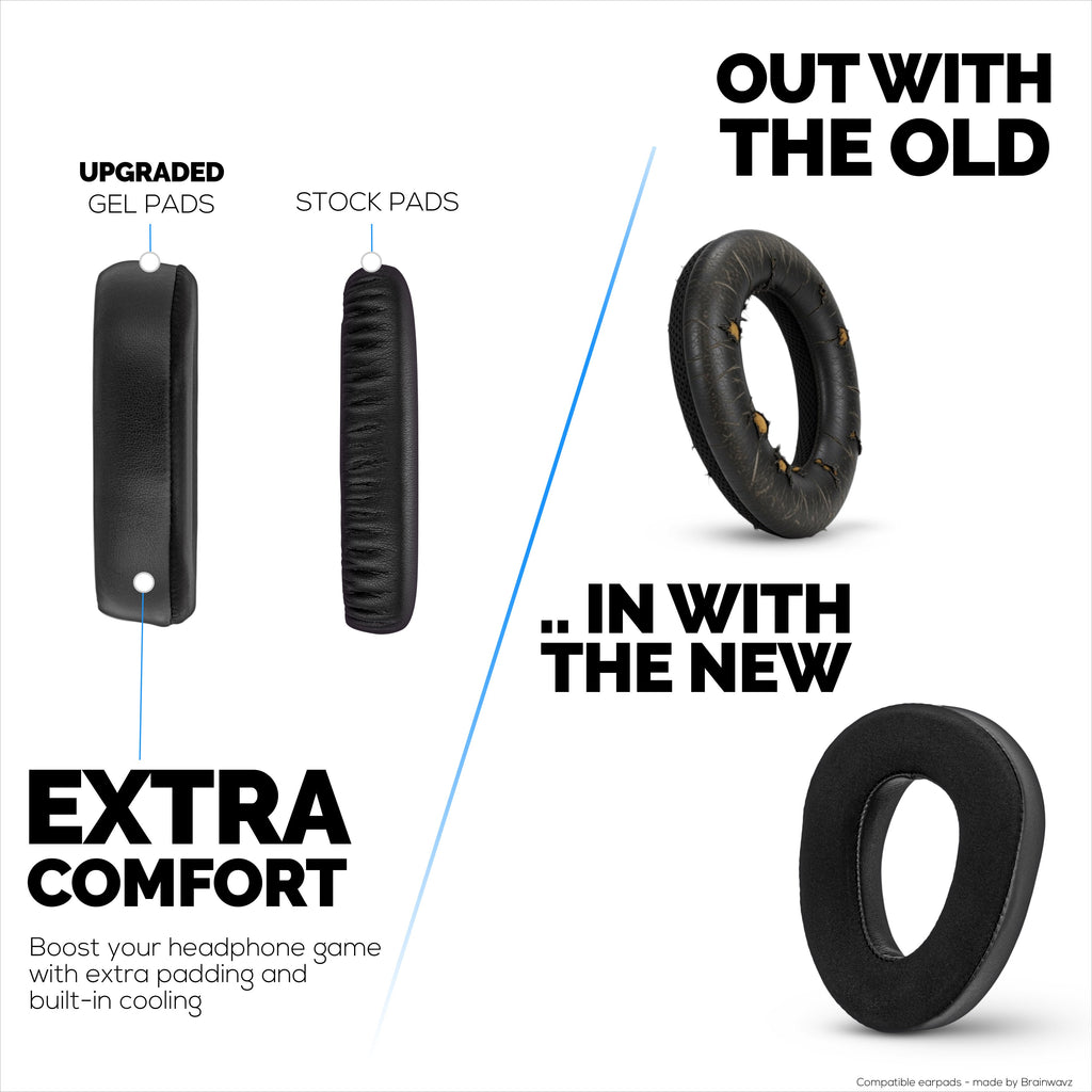 Hybrid Earpads for Sennheiser PXC480, PXC550, PXC 550-II, MB660 UC & MB 660 MC Headphones. Cooling Gel Gaming Cushions Thick Memory Foam