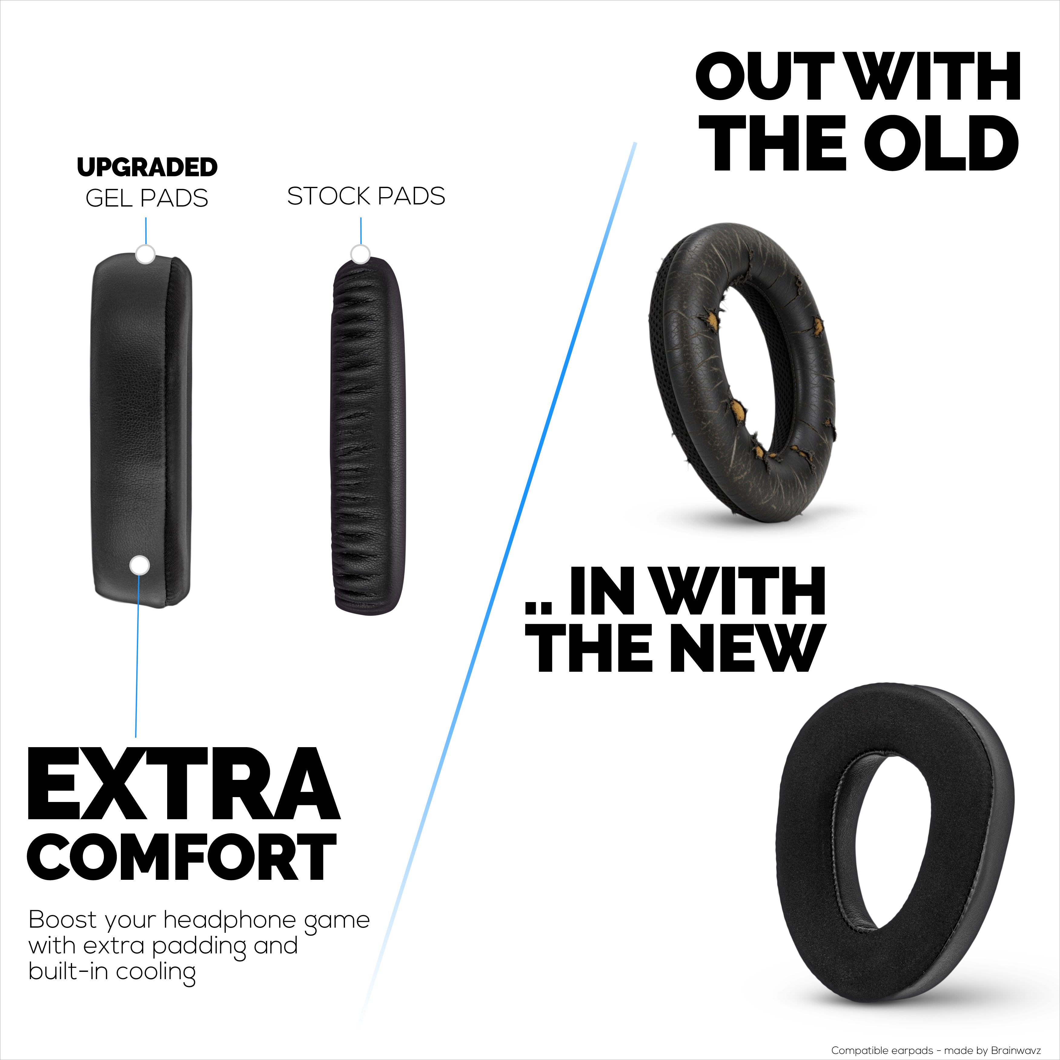 Hybrid Earpads for Sennheiser PXC480, PXC550, PXC 550-II, MB660 UC & MB 660 MC Headphones. Cooling Gel Gaming Cushions Thick Memory Foam