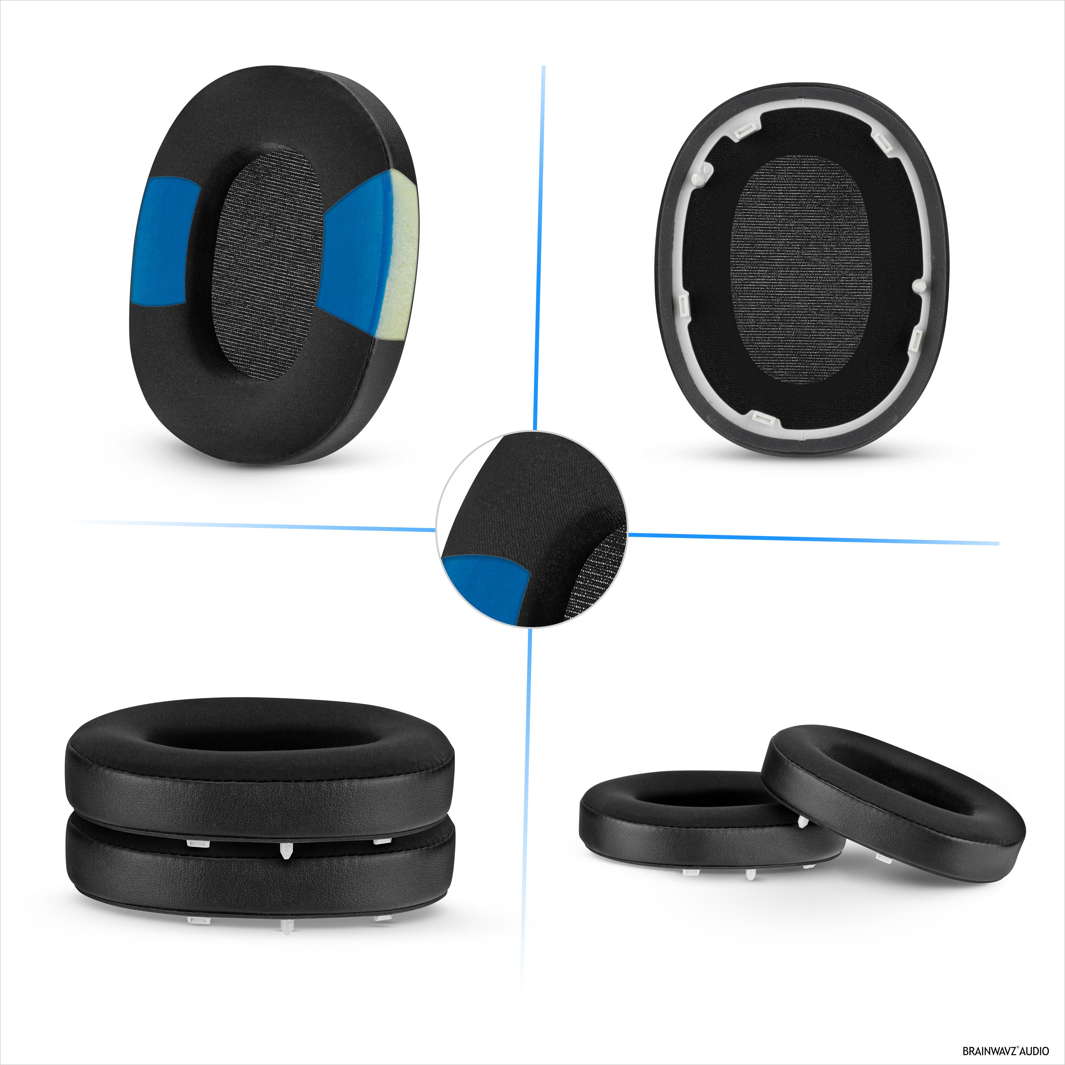 Hybrid Earpads for Sony WH-1000XM6 Headphones - Cooling Gel Gaming Cushions with Super Soft Fabric & Thick Memory Foam