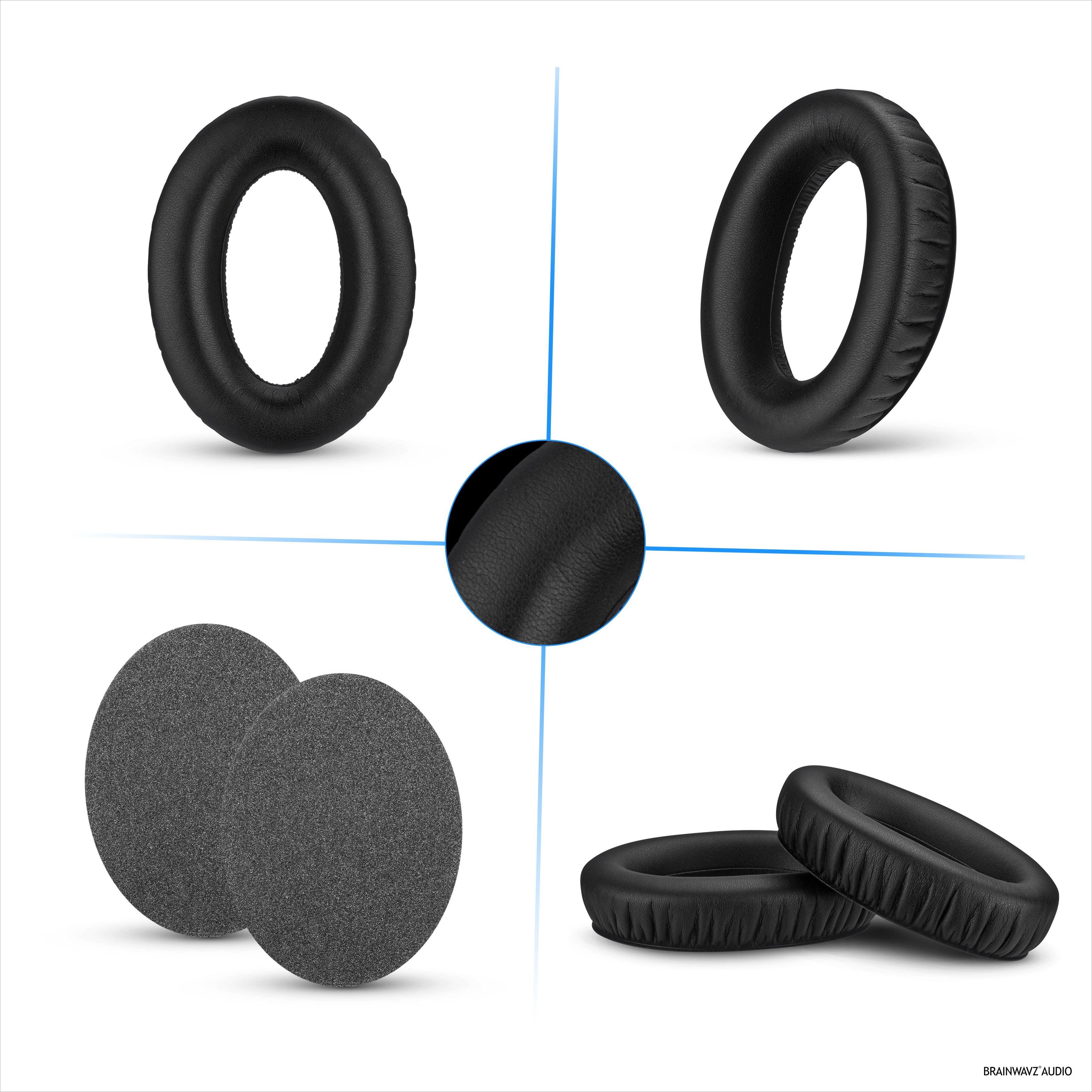 Replacement Earpads for Sennheiser HD600, HD650, HD660S, HD525, HD535, HD545, & Massdrop HD58X, HD6XX Headphones - Soft PU Protein Leather Cushions with Soft Foam