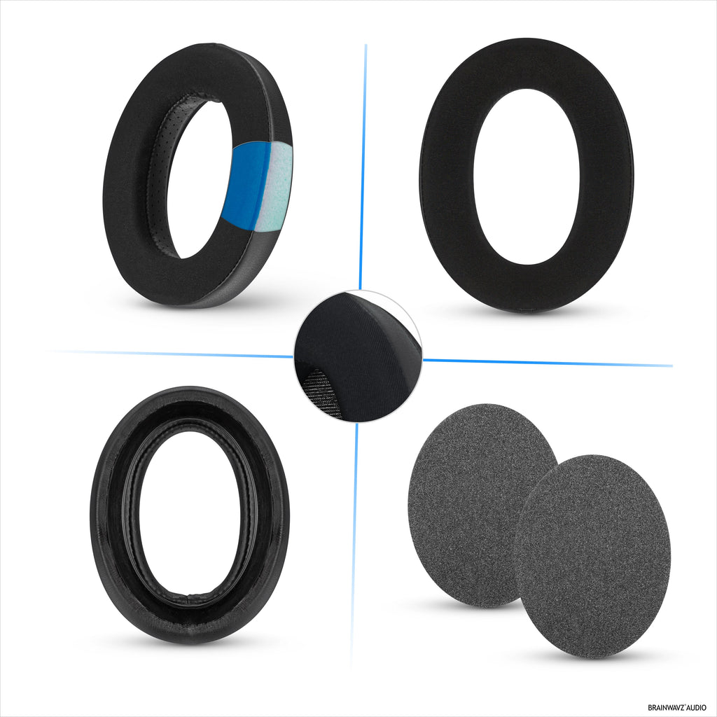 Hybrid Earpads for Sennheiser HD600, HD650, HD660S, HD525, HD535, HD545, & Massdrop HD58X, HD6XX Headphones - Cooling Gel Gaming Cushions with Super Soft Fabric & Thick Foam