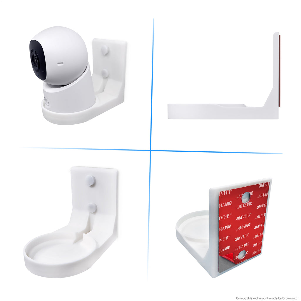 Wall Mount for Eufy Indoor C220 & E30 Security Cameras – Easy Install Custom Fit Bracket with 3M VHB Tape & Screws for Secure Mounting