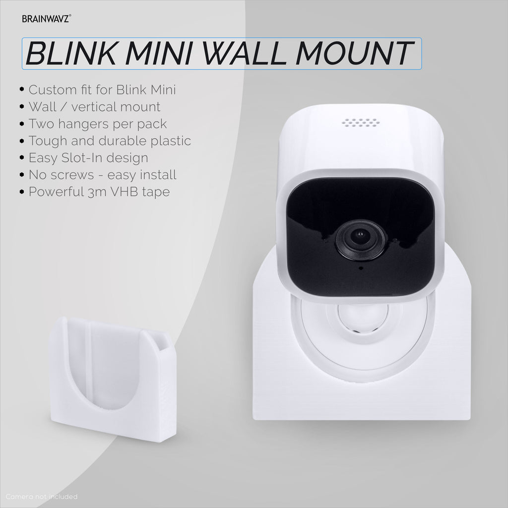 Blink Mini Camera Adhesive Wall Mount Holder - Easy to Install - 2 Pack (02)