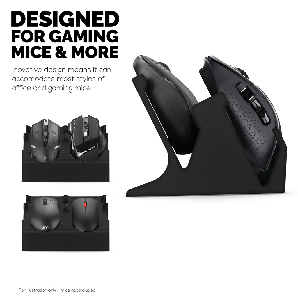 Desktop Quad PC Mouse Stand Holder for Gaming & Office Mice From Logitech, Razer, Corsair & More