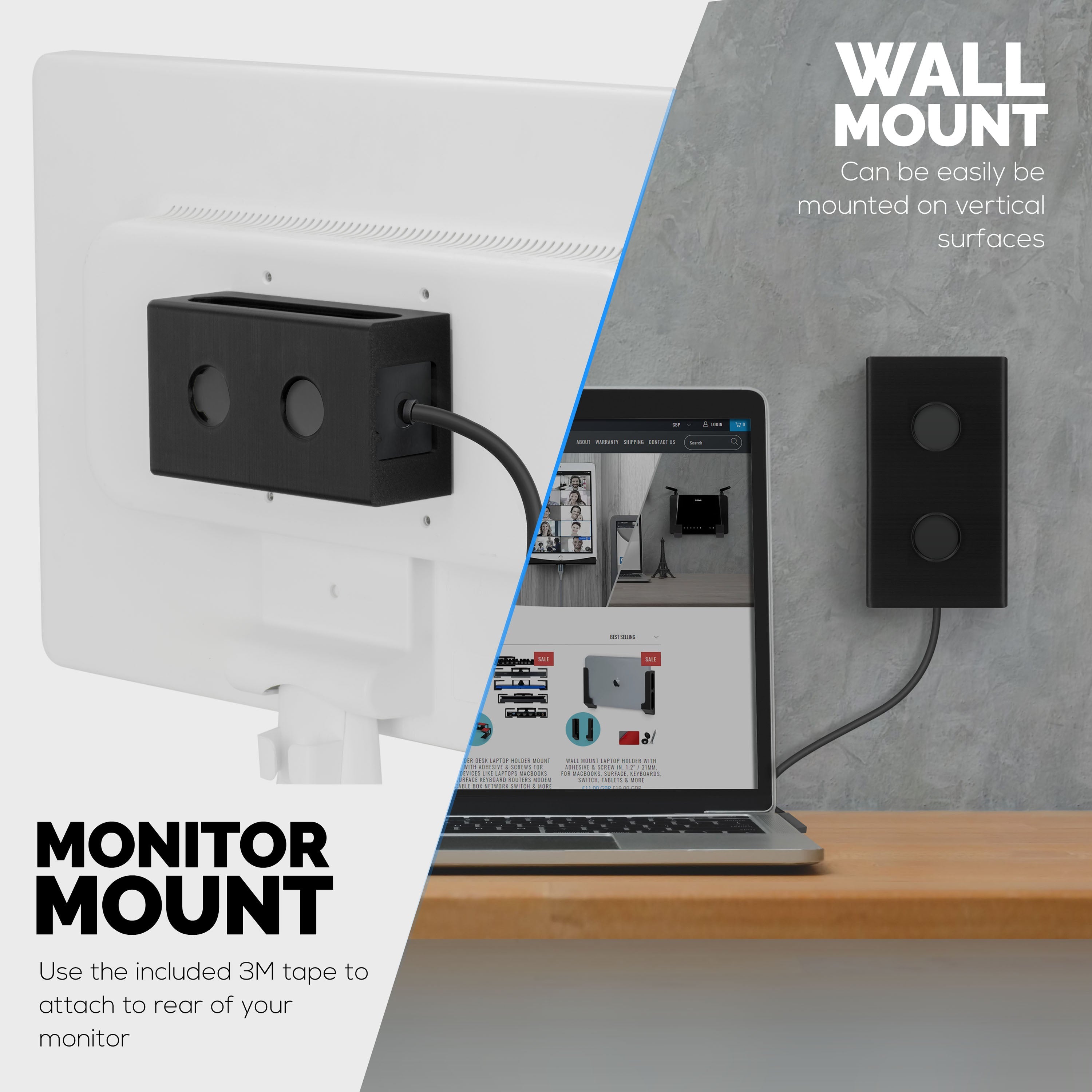 Under Desk Mount for Surface Dock 2, Easy To Install Holder, VHB Adhesive & Screw In