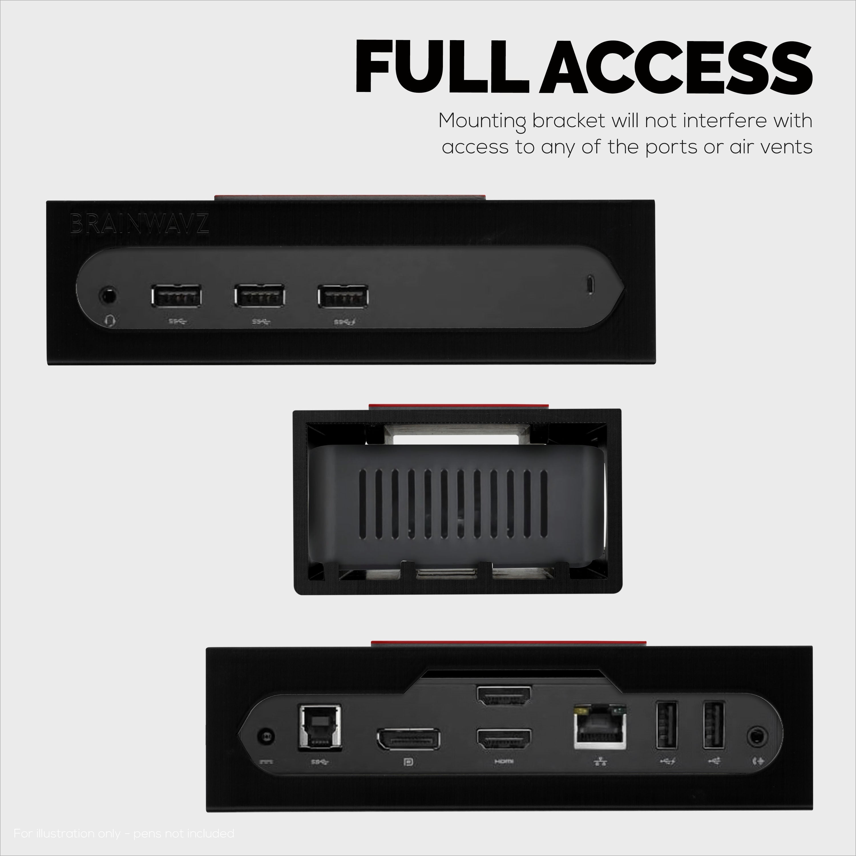 Under Desk Holder for Dell D3100 Dock, Easy To Install, Strong VHB Mount with Screw In Option