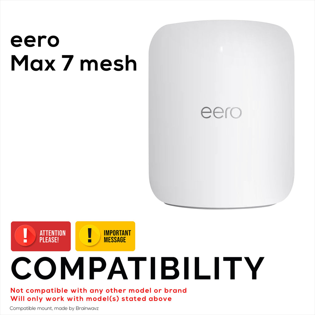 Screwless Wall Mount for EERO Max 7 WiFi Router, Easy To Install Holder, Adhesive & Screw In, Increase Range & Reduce Clutter