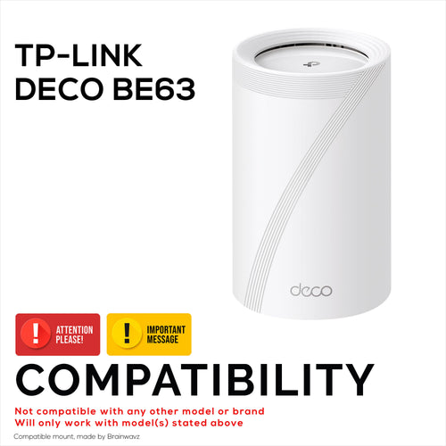 Adhesive Wall Mount for TP Link BE63 (BE1000) WiFi Mesh Router, Easy To Install Holder, Stick On & Screw In Mounting