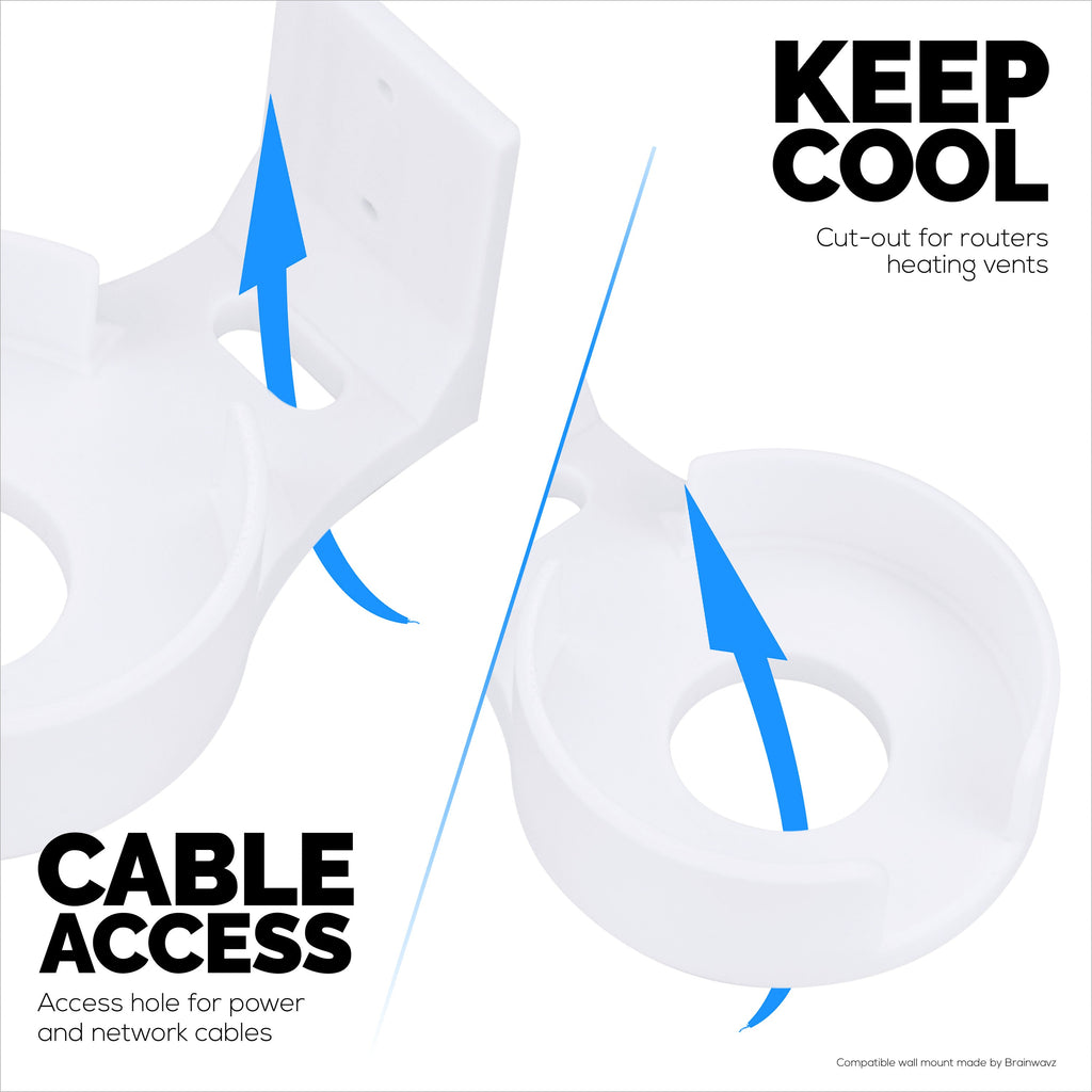 Adhesive Wall Mount for TP Link BE63 (BE1000) WiFi Mesh Router, Easy To Install Holder, Stick On & Screw In Mounting