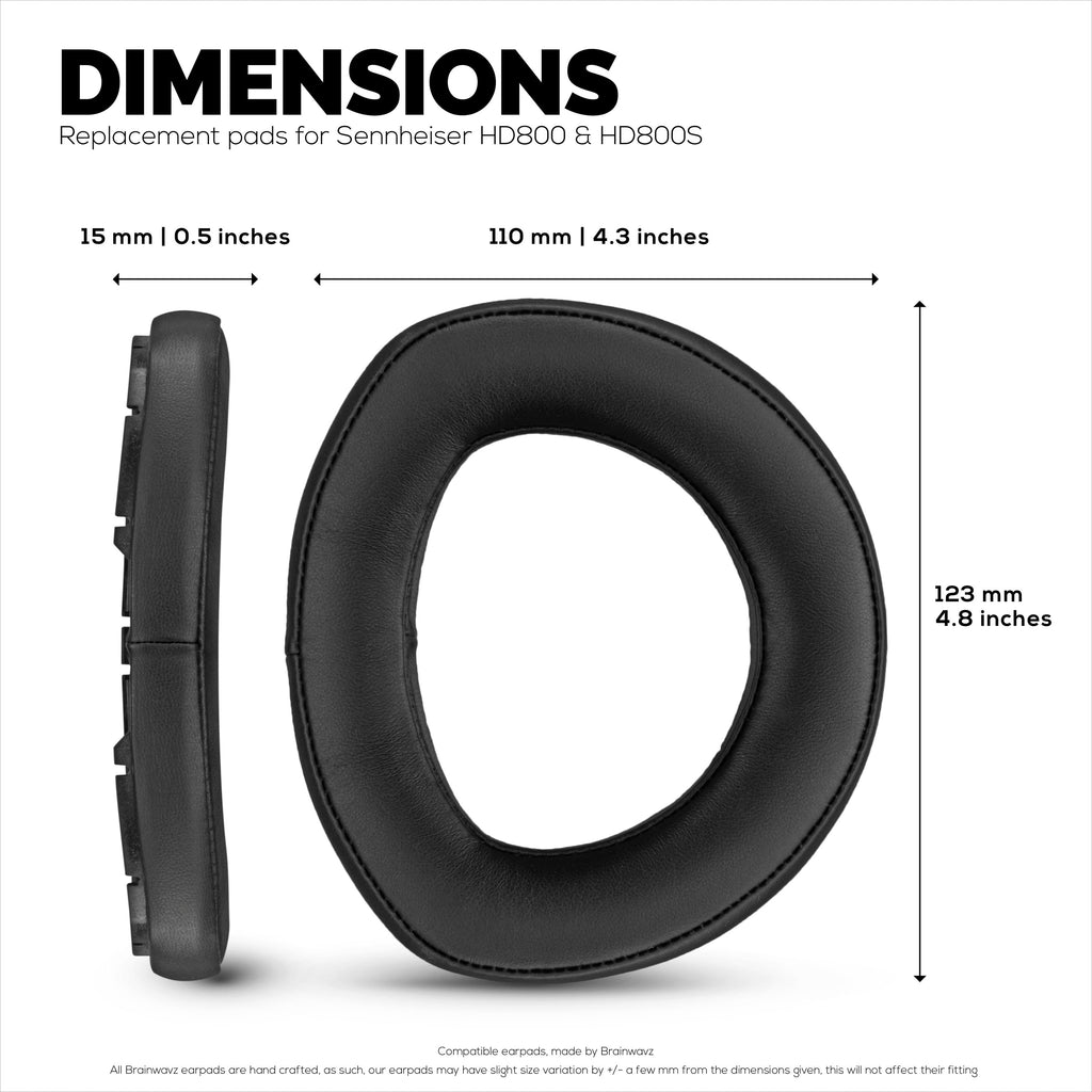 Sheepskin Earpads for SENNHEISER HD800 & HD800S Headphones, High Quality, Soft Real Leather & Memory Foam