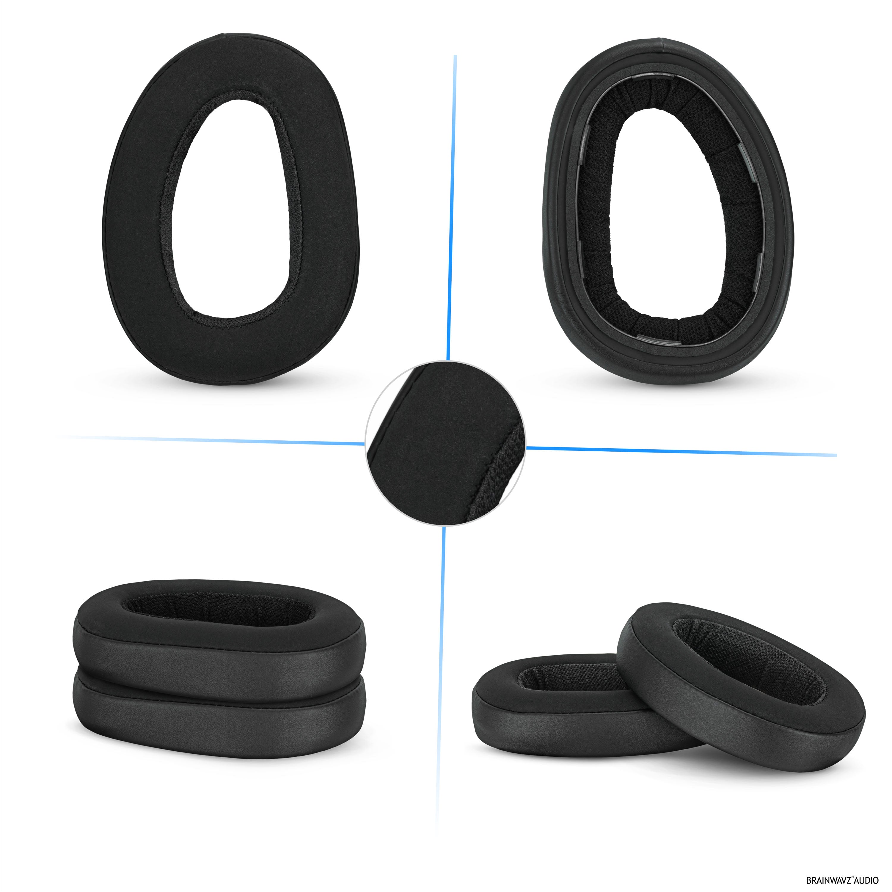 Replacement Earpads for for Sennheiser GSP500, GSP550, GSP600 & GSP670 Headphones - PU Leather & Memory Foam