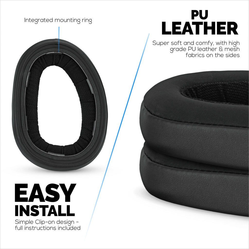 Replacement Earpads for for Sennheiser GSP500, GSP550, GSP600 & GSP670 Headphones - PU Leather & Memory Foam