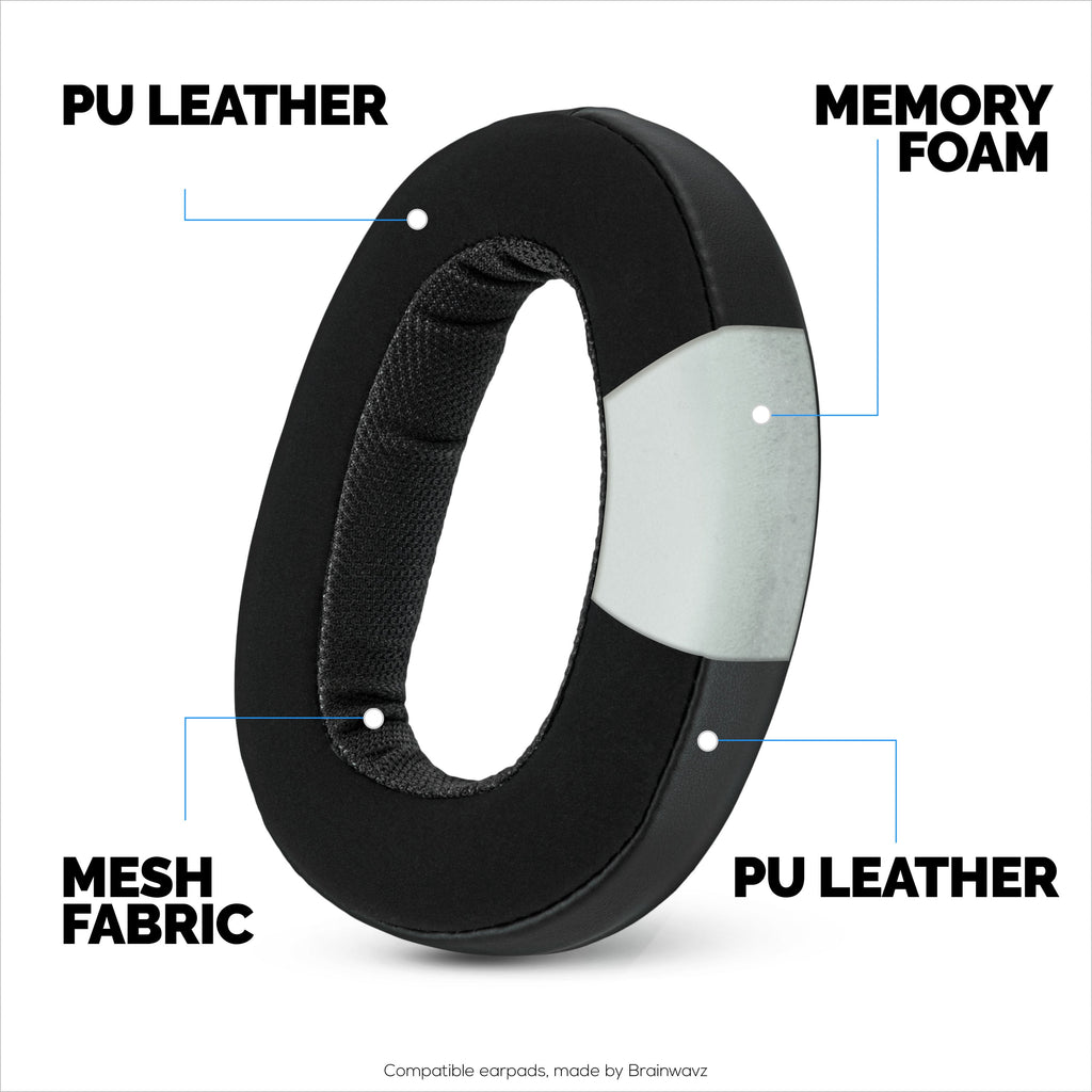 Replacement Earpads for for Sennheiser GSP500, GSP550, GSP600 & GSP670 Headphones - PU Leather & Memory Foam