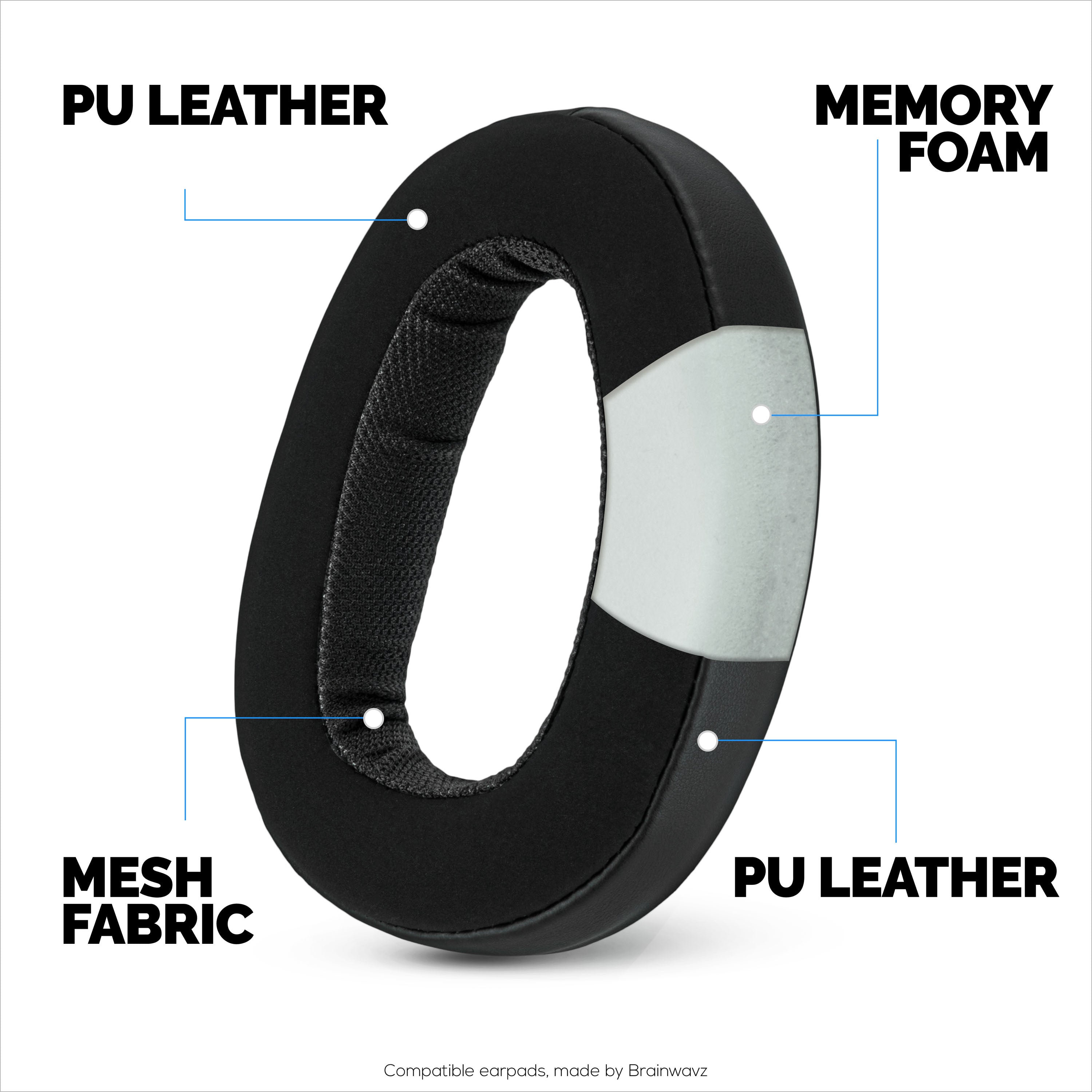 Replacement Earpads for for Sennheiser GSP500, GSP550, GSP600 & GSP670 Headphones - PU Leather & Memory Foam