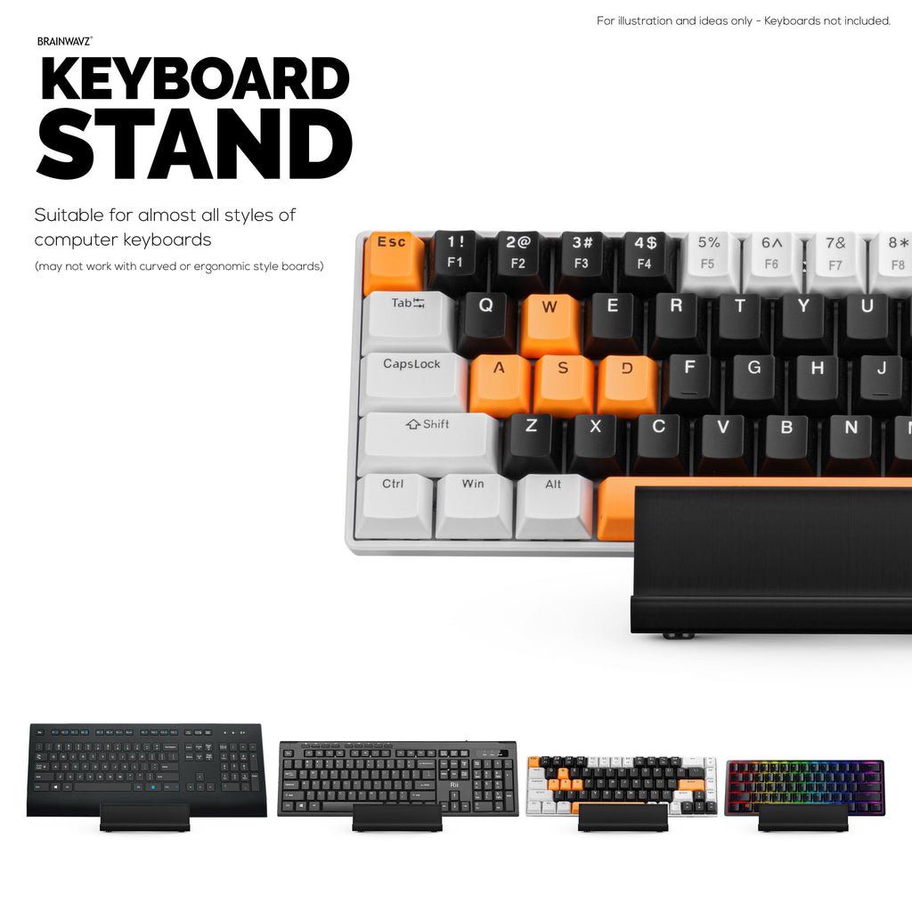 Desktop Keyboard Stand Holder - Minimal, Modern Wave Design for Display & Safe Storage for All Gaming, Home & Office Keyboards