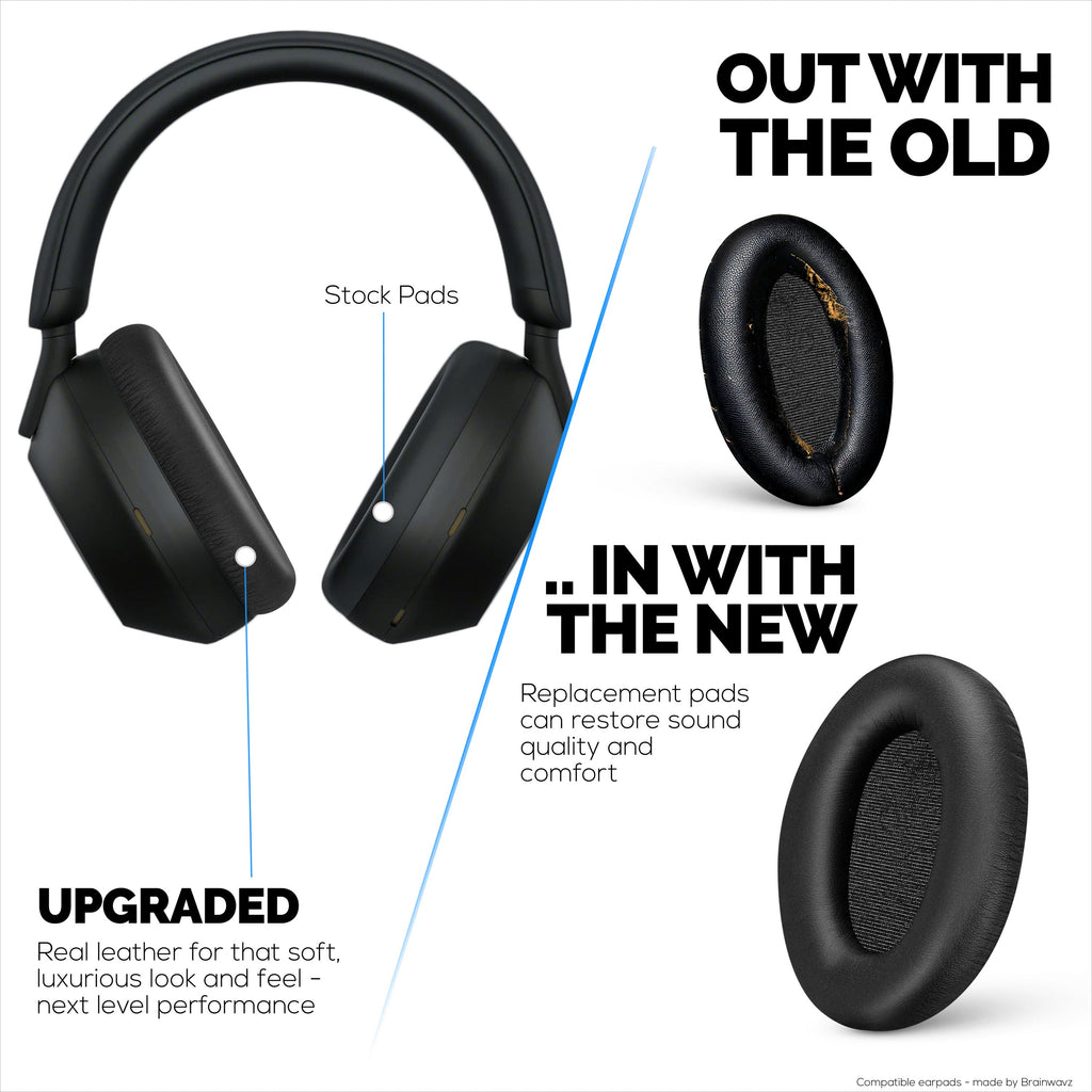 Sheepskin Earpads for Sony WH-1000XM4 Headphones, Soft Real Leather, Memory Foam Extra Comfort, Durable & Long Lasting