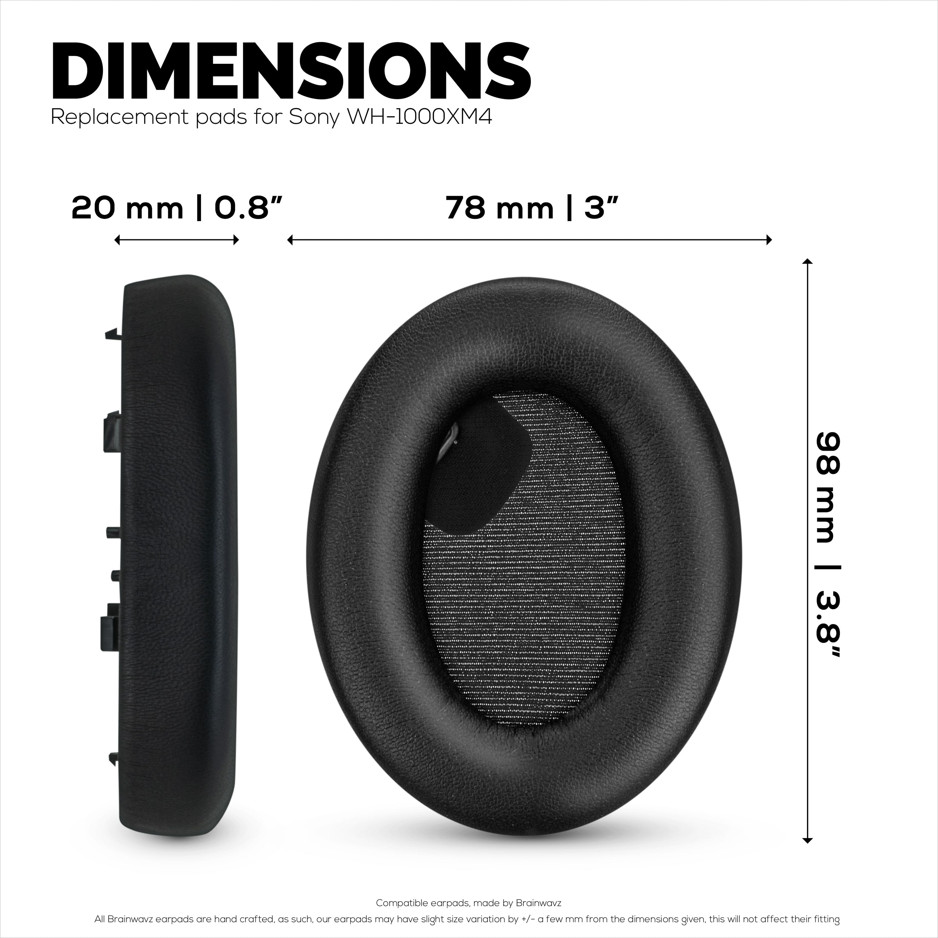 Sheepskin Earpads for Sony WH-1000XM4 Headphones, Soft Real Leather, Memory Foam Extra Comfort, Durable & Long Lasting