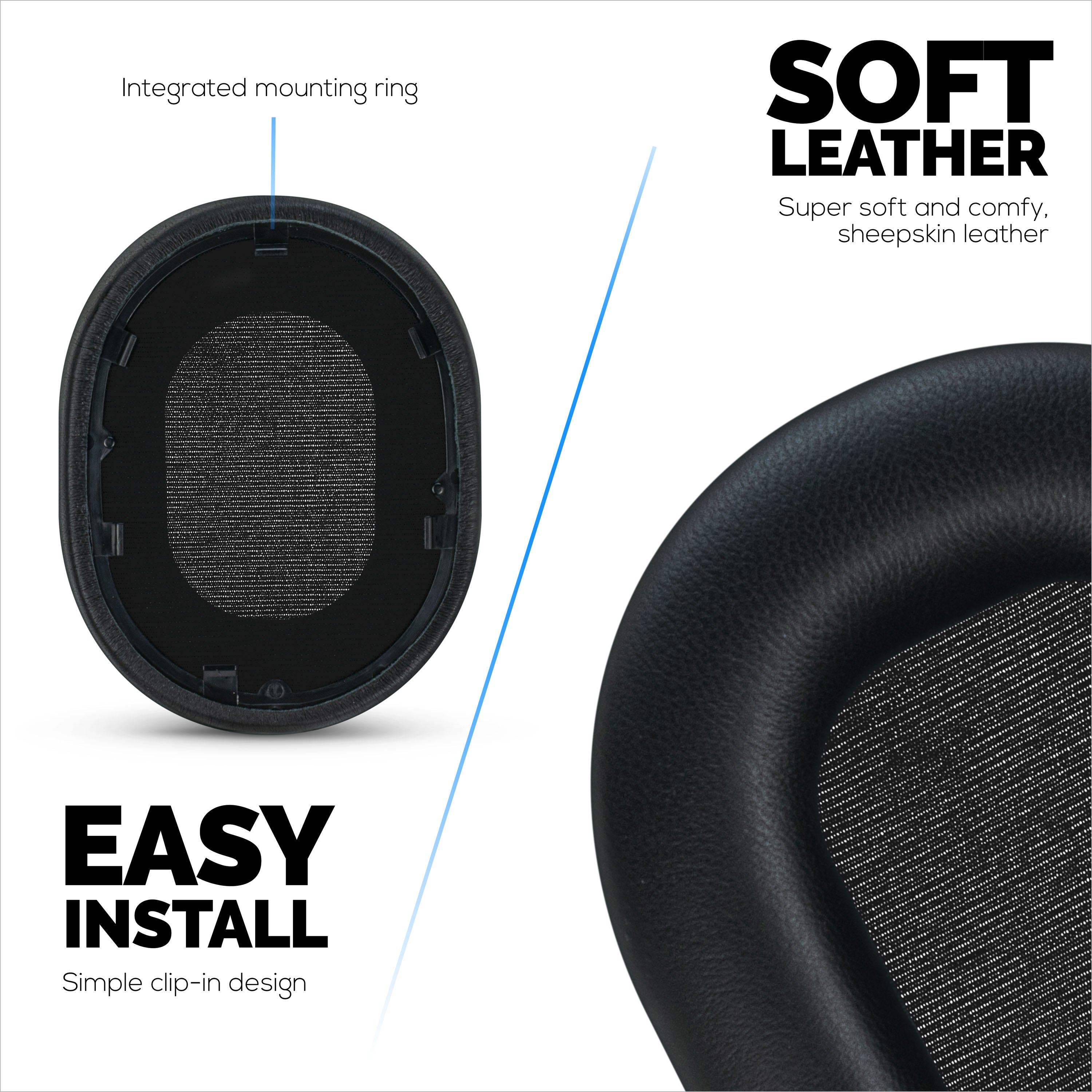Sheepskin Earpads for Sony WH-1000XM5 Headphones, Soft Real Leather, Memory Foam Extra Comfort, Durable & Long Lasting Ear Cushions