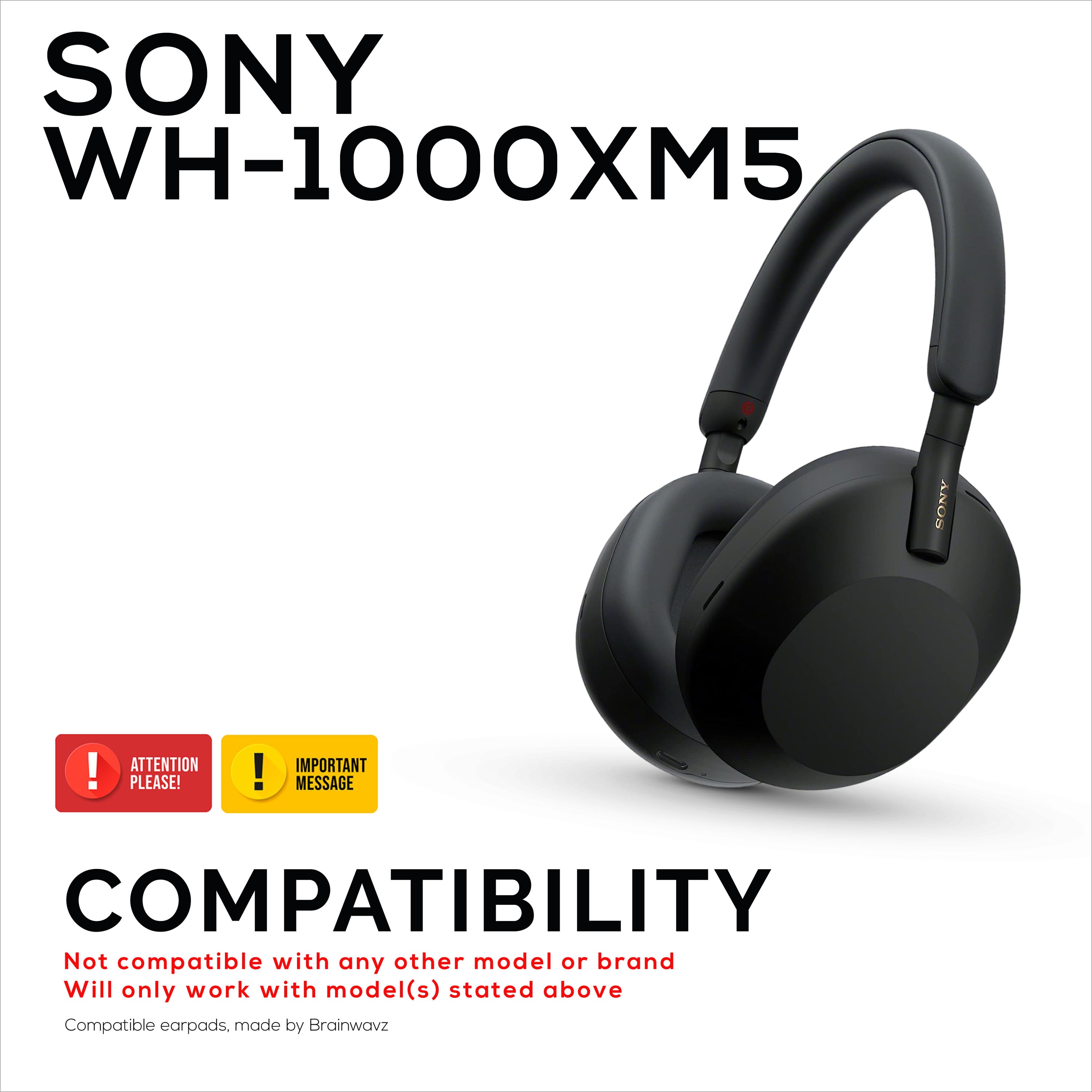 Hybrid Gel Earpads for Sony WH-1000XM5 Headphones, Cool Gel, Super Soft Fabric, PU Leather & Thicker Memory Foam