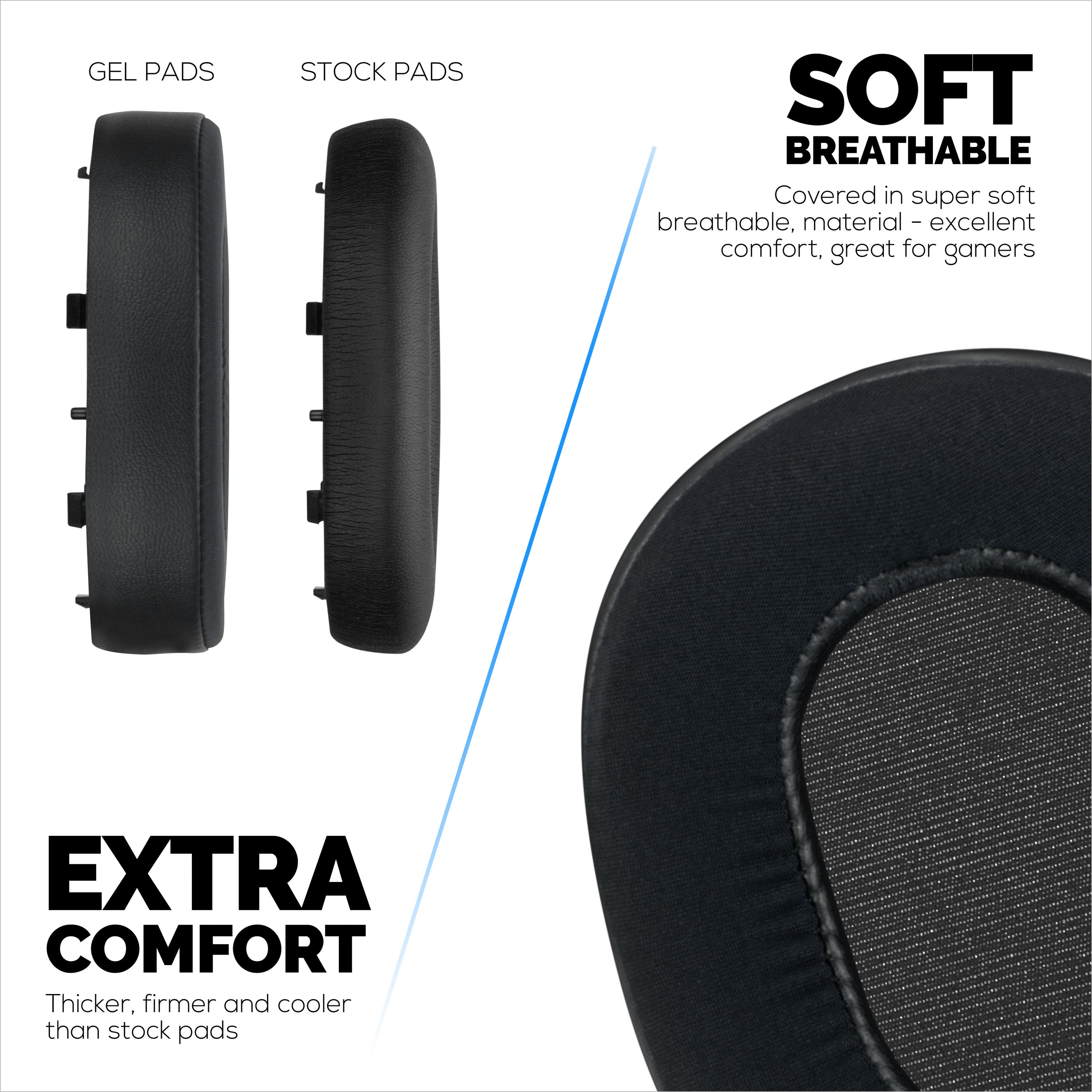 Hybrid Gel Earpads for Sony WH-1000XM5 Headphones, Cool Gel, Super Soft Fabric, PU Leather & Thicker Memory Foam