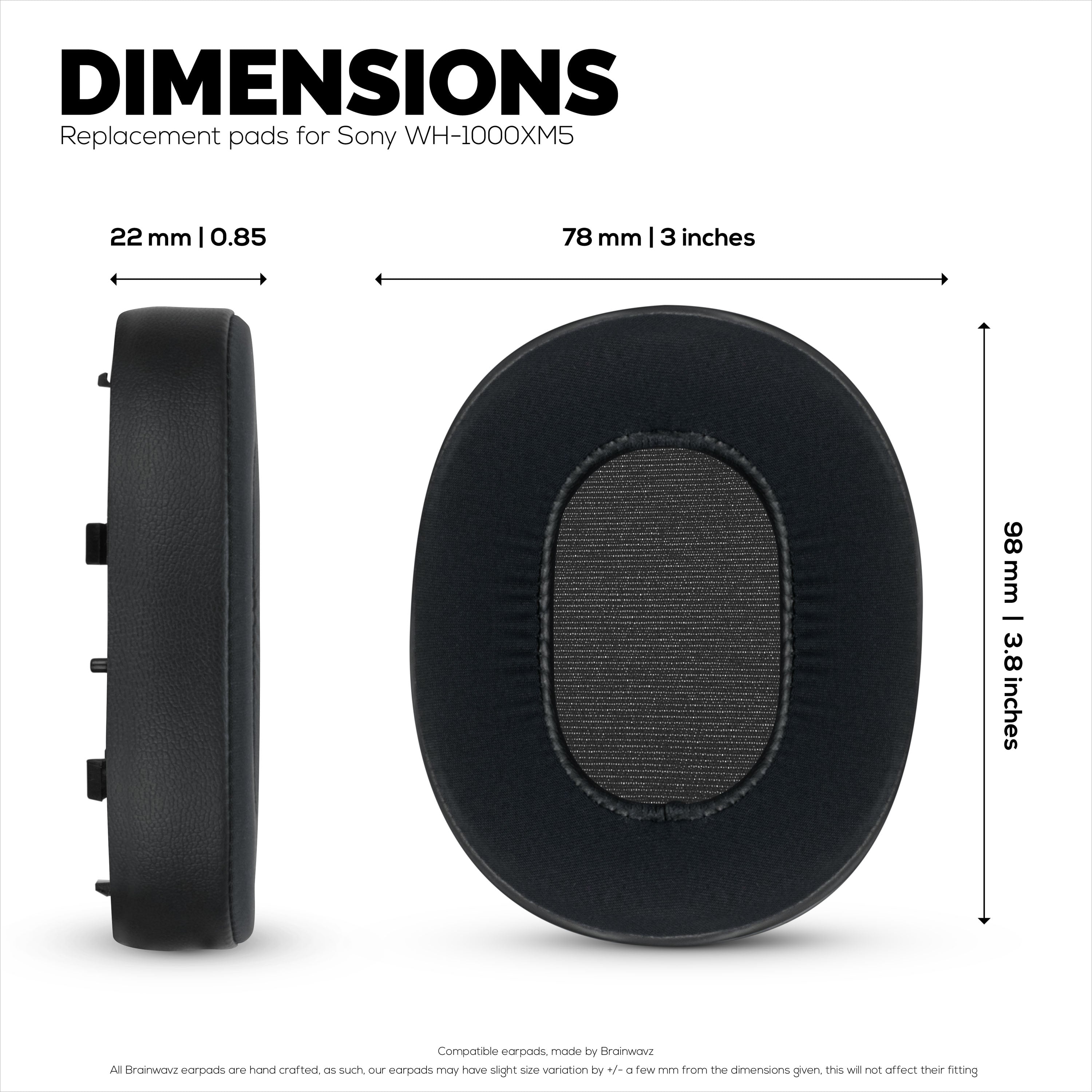 Hybrid Gel Earpads for Sony WH-1000XM5 Headphones, Cool Gel, Super Soft Fabric, PU Leather & Thicker Memory Foam