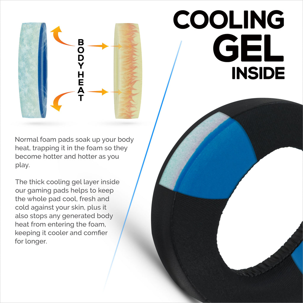 Hybrid Earpads for Sony PS5 PULSE 3D Headphones, Cool Gel, Super Soft Fabric, PU Leather & Thicker Memory Foam
