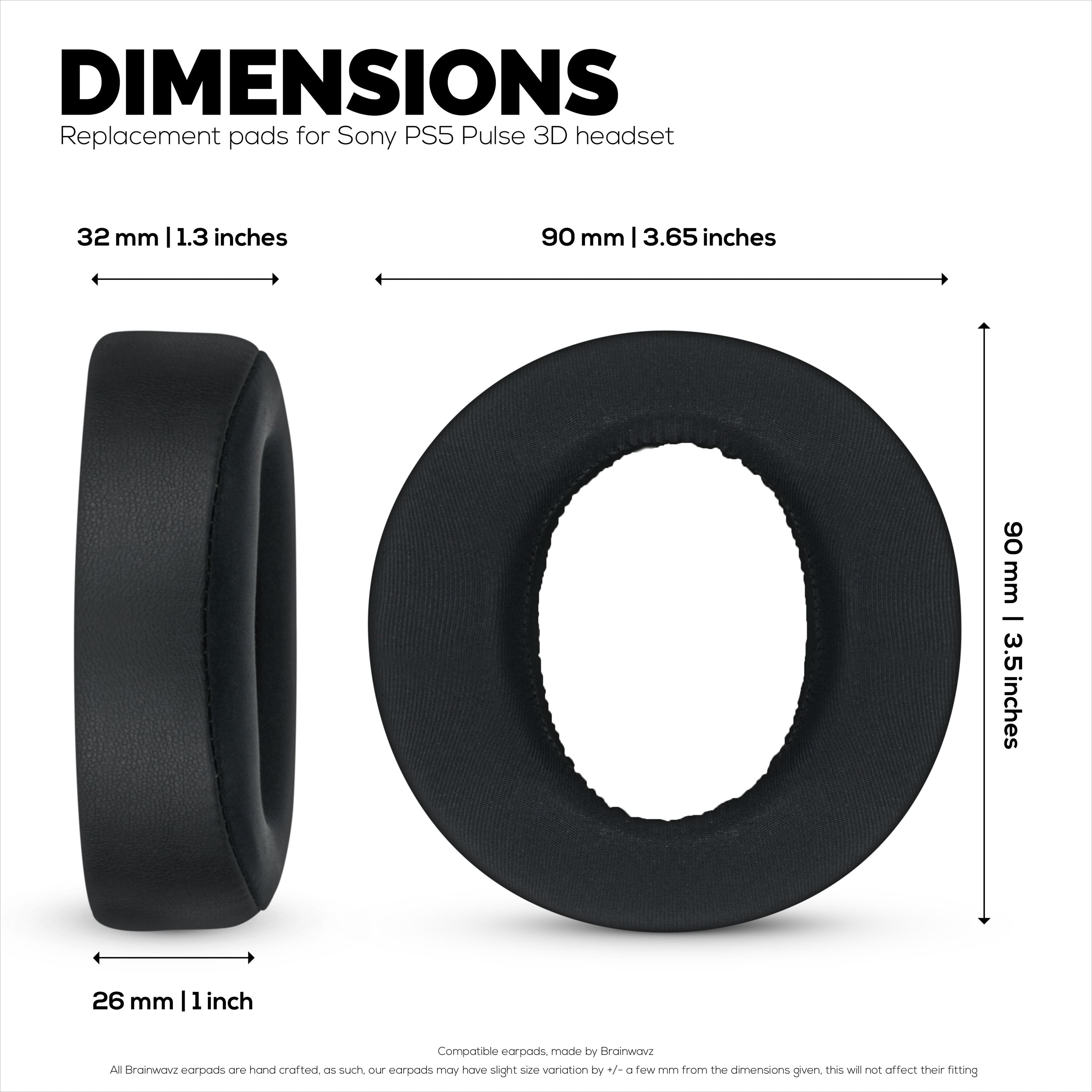 Hybrid Earpads for Sony PS5 PULSE 3D Headphones, Cool Gel, Super Soft Fabric, PU Leather & Thicker Memory Foam