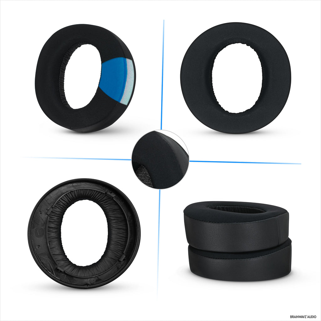 Hybrid Earpads for Sony PS5 PULSE 3D Headphones, Cool Gel, Super Soft Fabric, PU Leather & Thicker Memory Foam