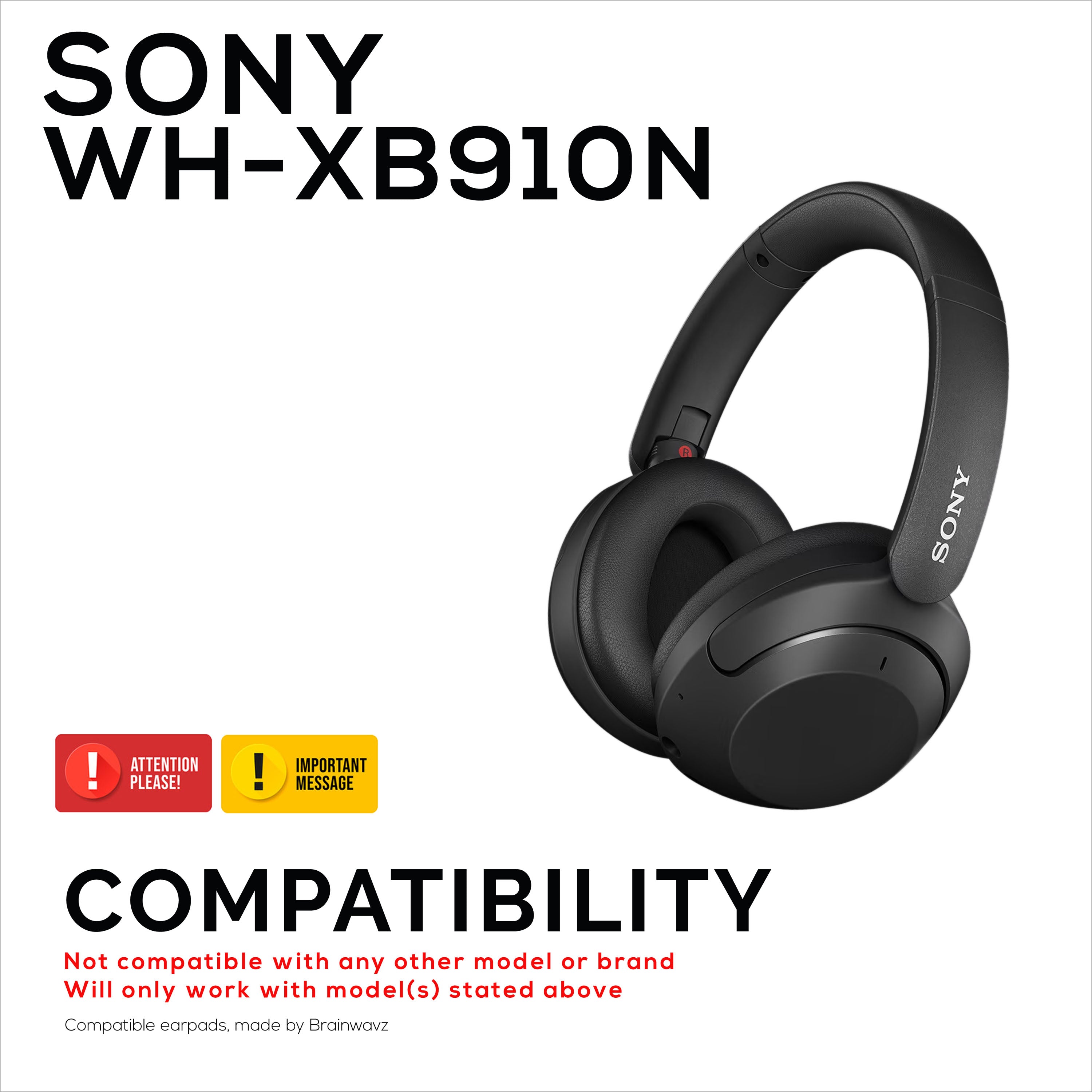 Hybrid Earpads for Sony WH-XB910N Headphones, Cool Gel, Super Soft Fabric, PU Leather & Thicker Memory Foam