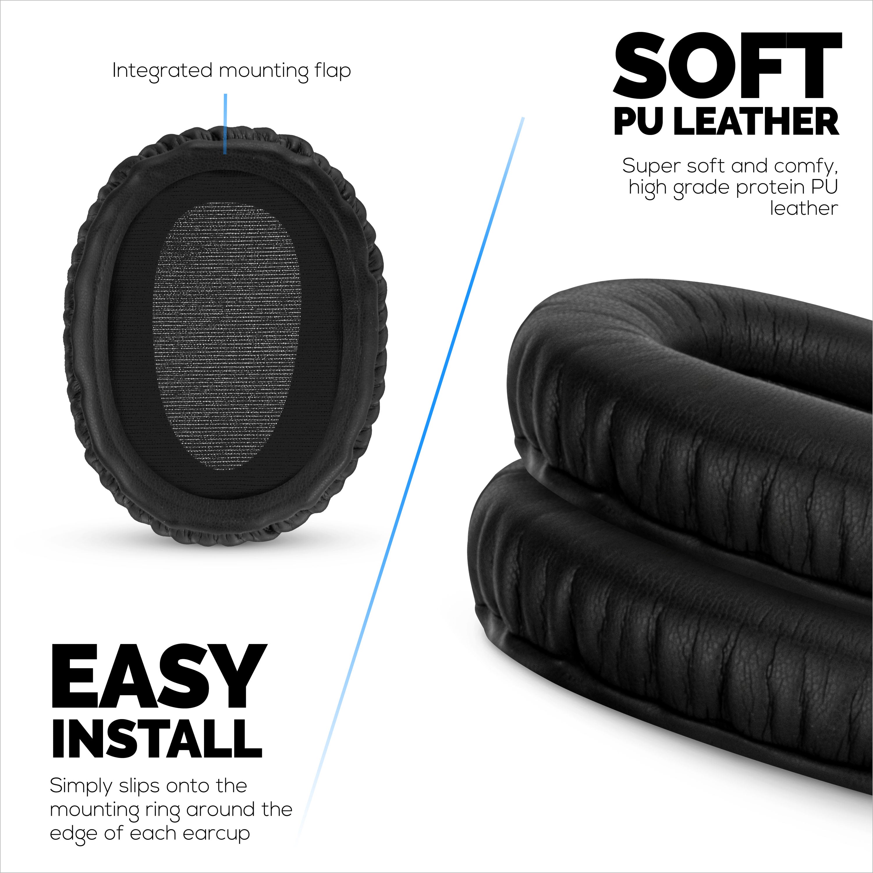 Replacement Earpads for Sony WH-CH700N, MDR-ZX770 (ZX770BN), MDR-ZX780 (ZX780DC) & MDR-10R Headphones, PU Leather, Memory Foam