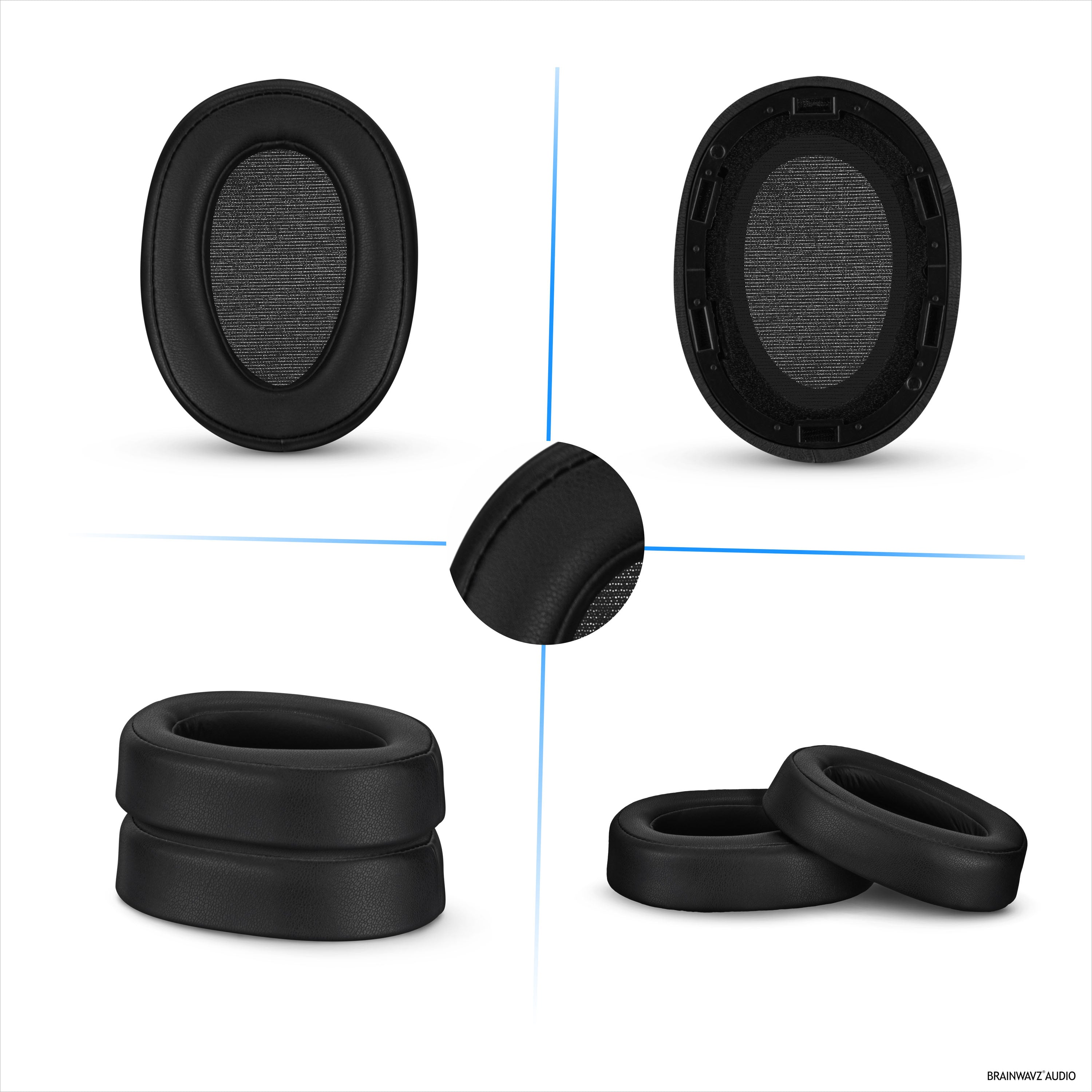 Replacement Earpads for Sony WH-H900N & MDR-100ABN Headphones, PU Leather, Memory Foam